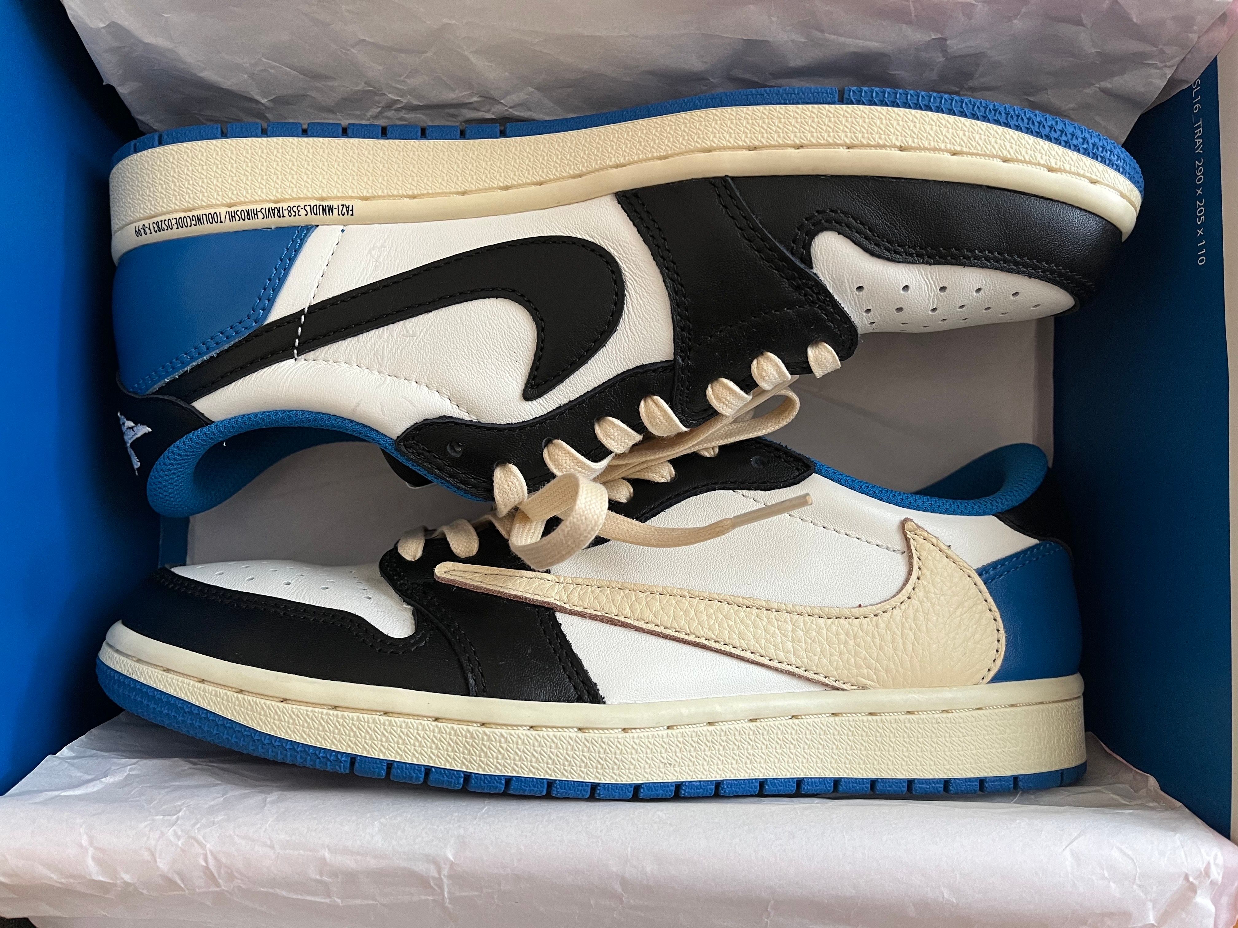 Travis Scott × fragment design × Nike Air Jordan 1 Low OG SP "Military Blue"