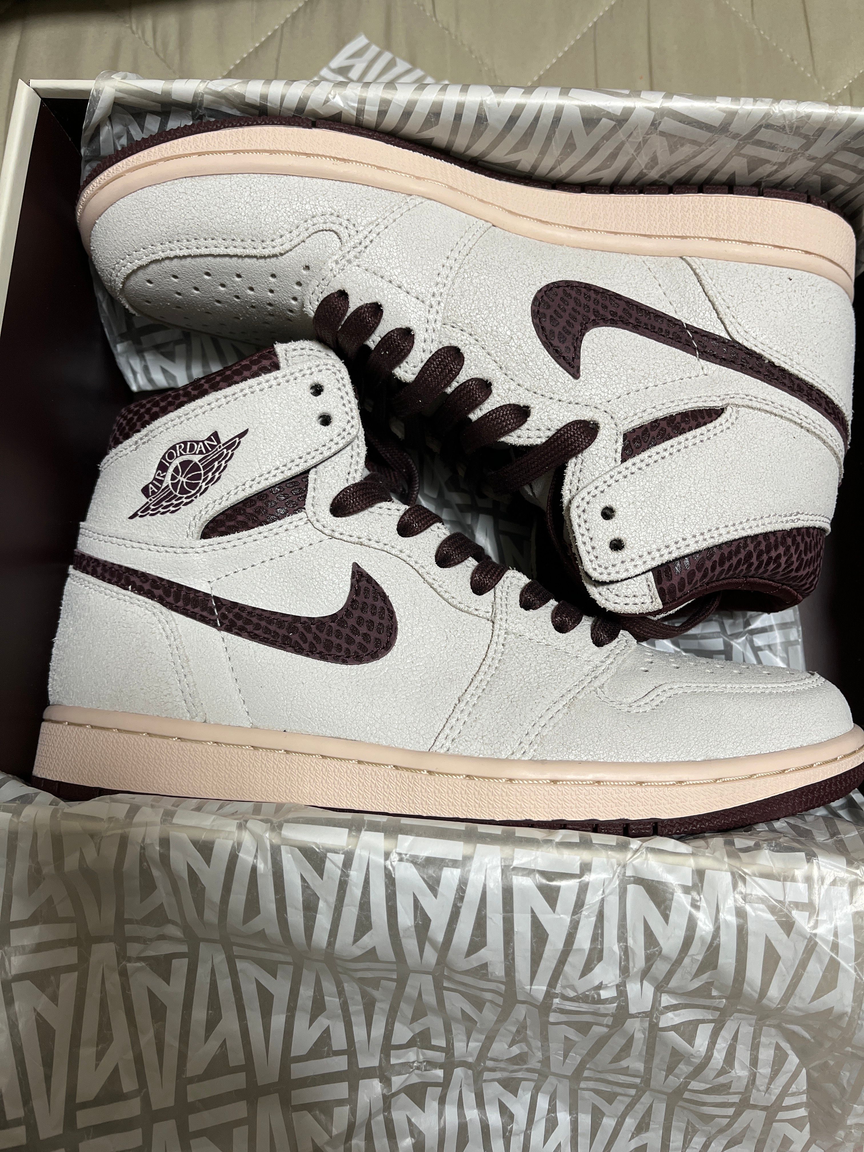 A Ma Maniere × Nike Air Jordan 1 Retro High OG "Sail and Burgundy"