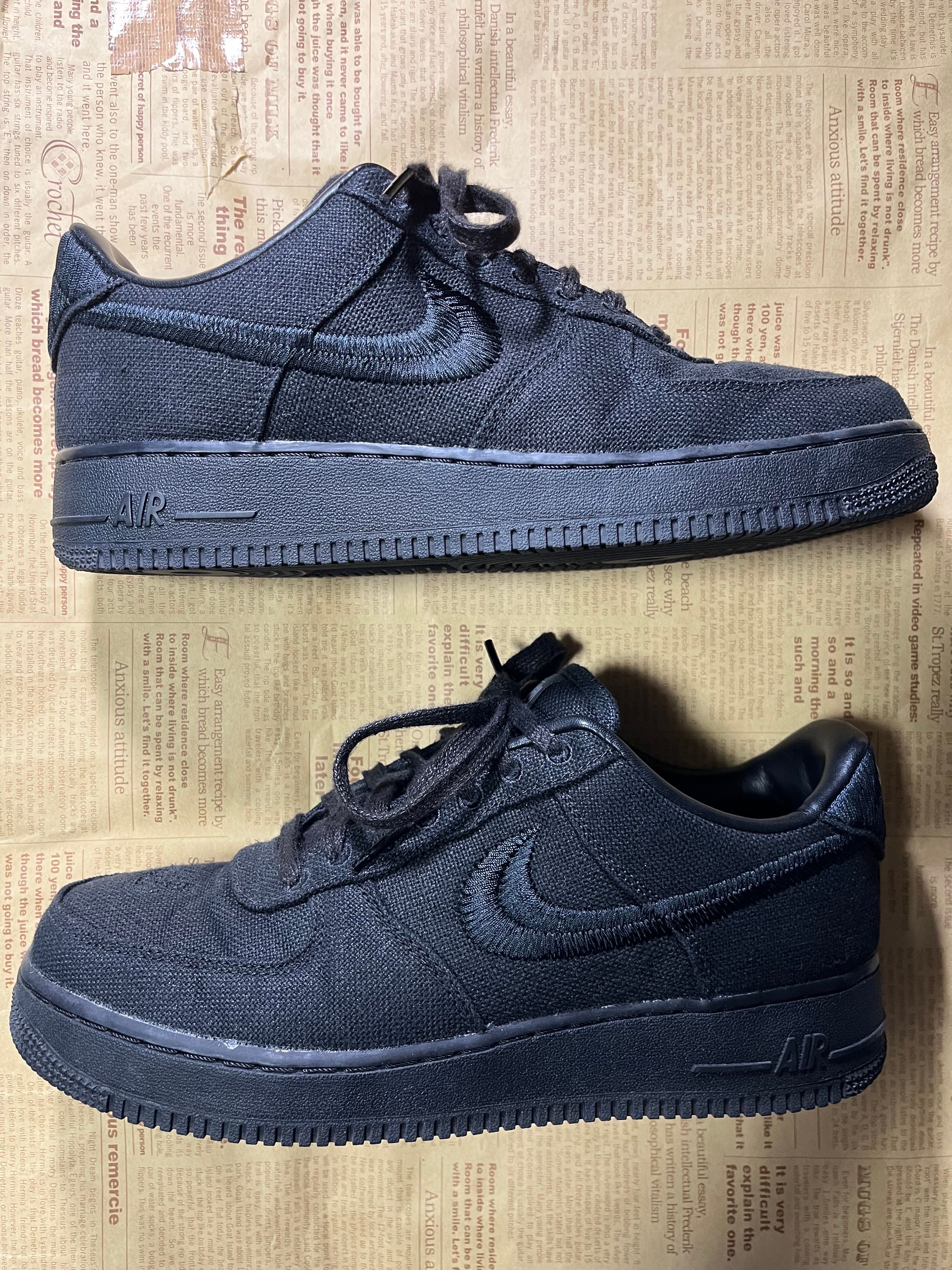 Stussy × Nike Air Force 1 Low "Triple Black"