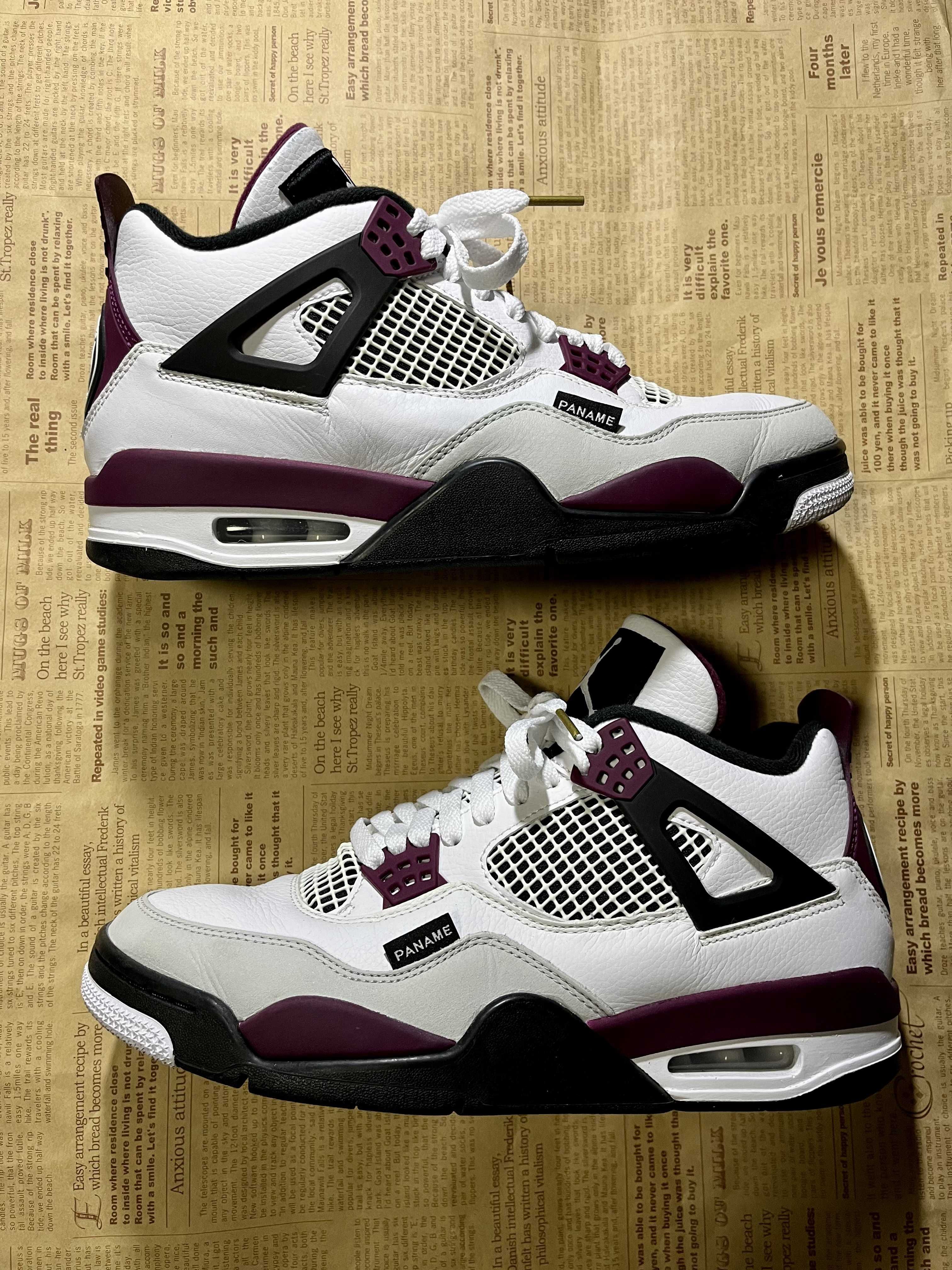 Paris Saint Germain ×Nike Air Jordan 4 Retro "White/Bordeaux/Neutral Gray"