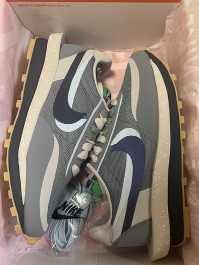 CLOT × Sacai × Nike LD Waffle "Grey Obsidian/Cool Grey"