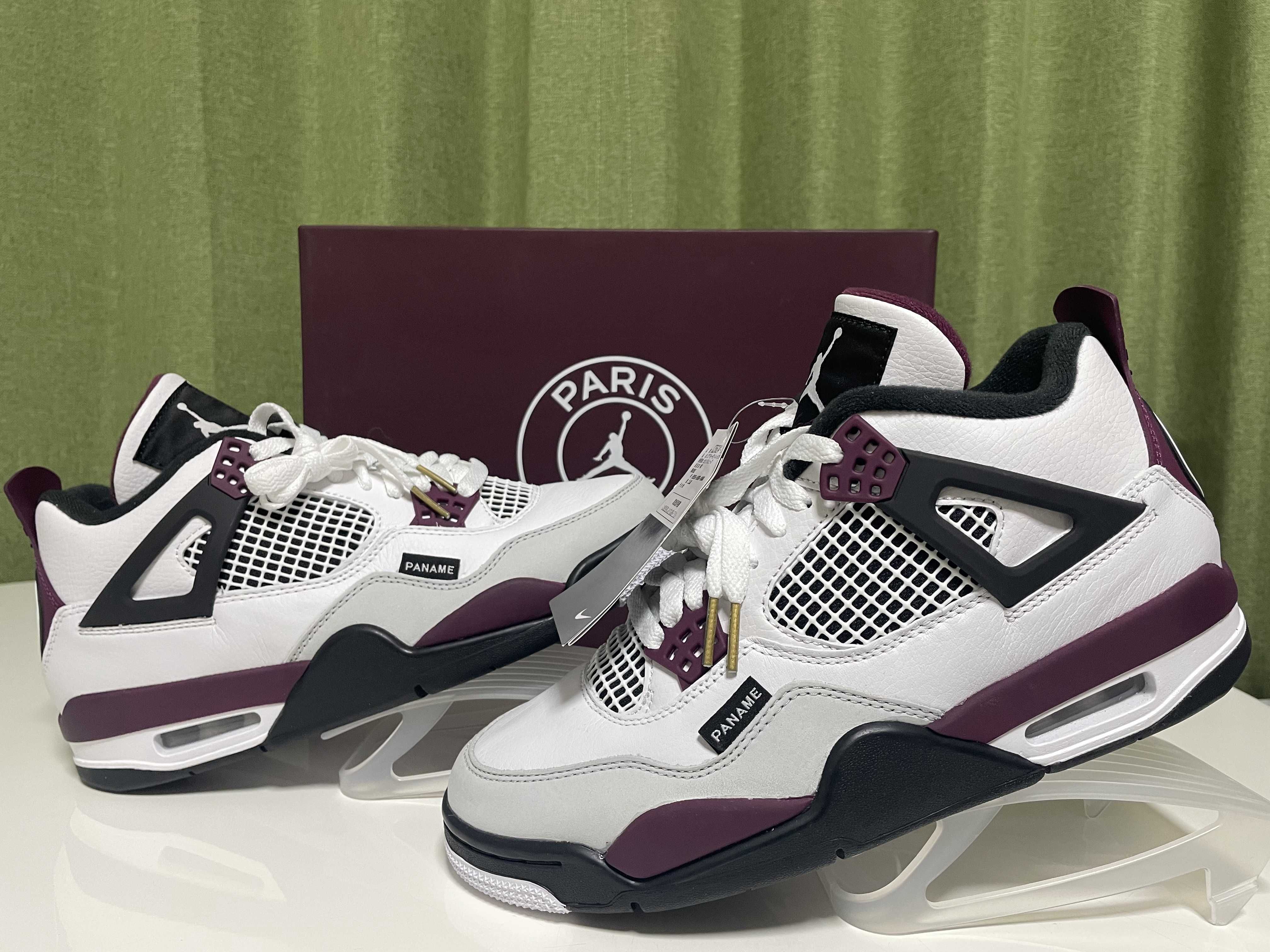 Paris Saint Germain ×Nike Air Jordan 4 Retro "White/Bordeaux/Neutral Gray"