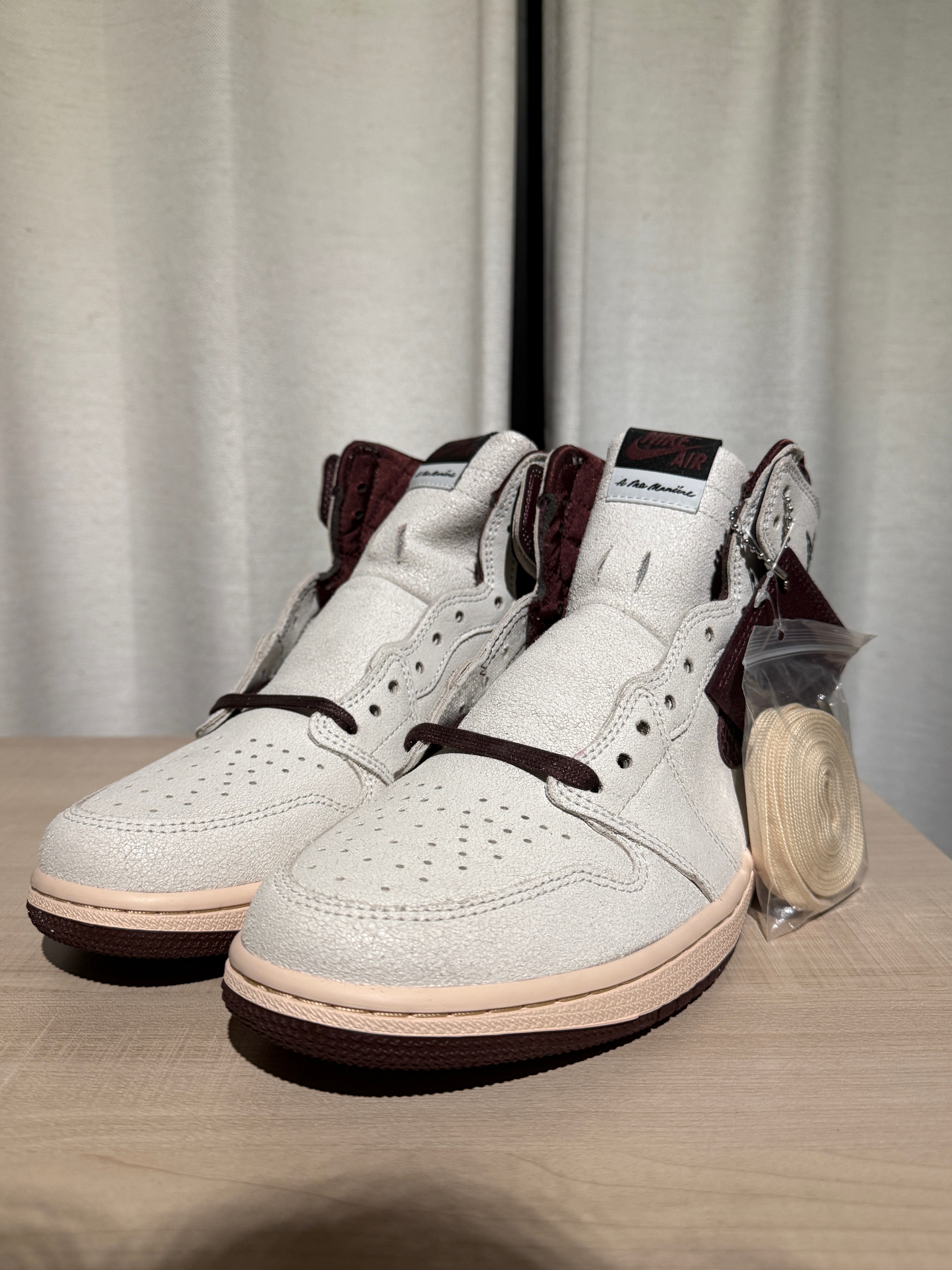 A Ma Maniere × Nike Air Jordan 1 Retro High OG "Sail and Burgundy"