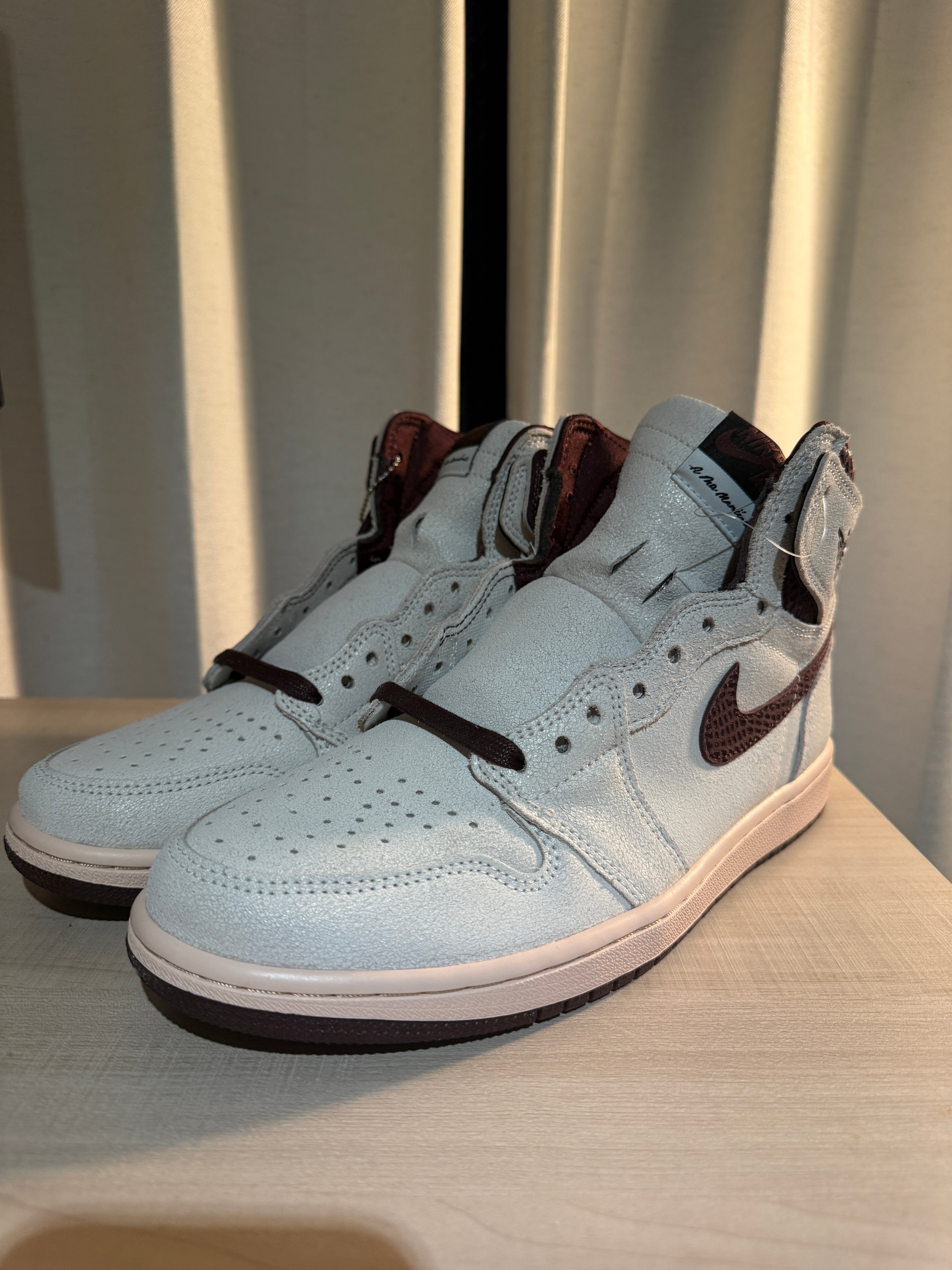 A Ma Maniere × Nike Air Jordan 1 Retro High OG "Sail and Burgundy"