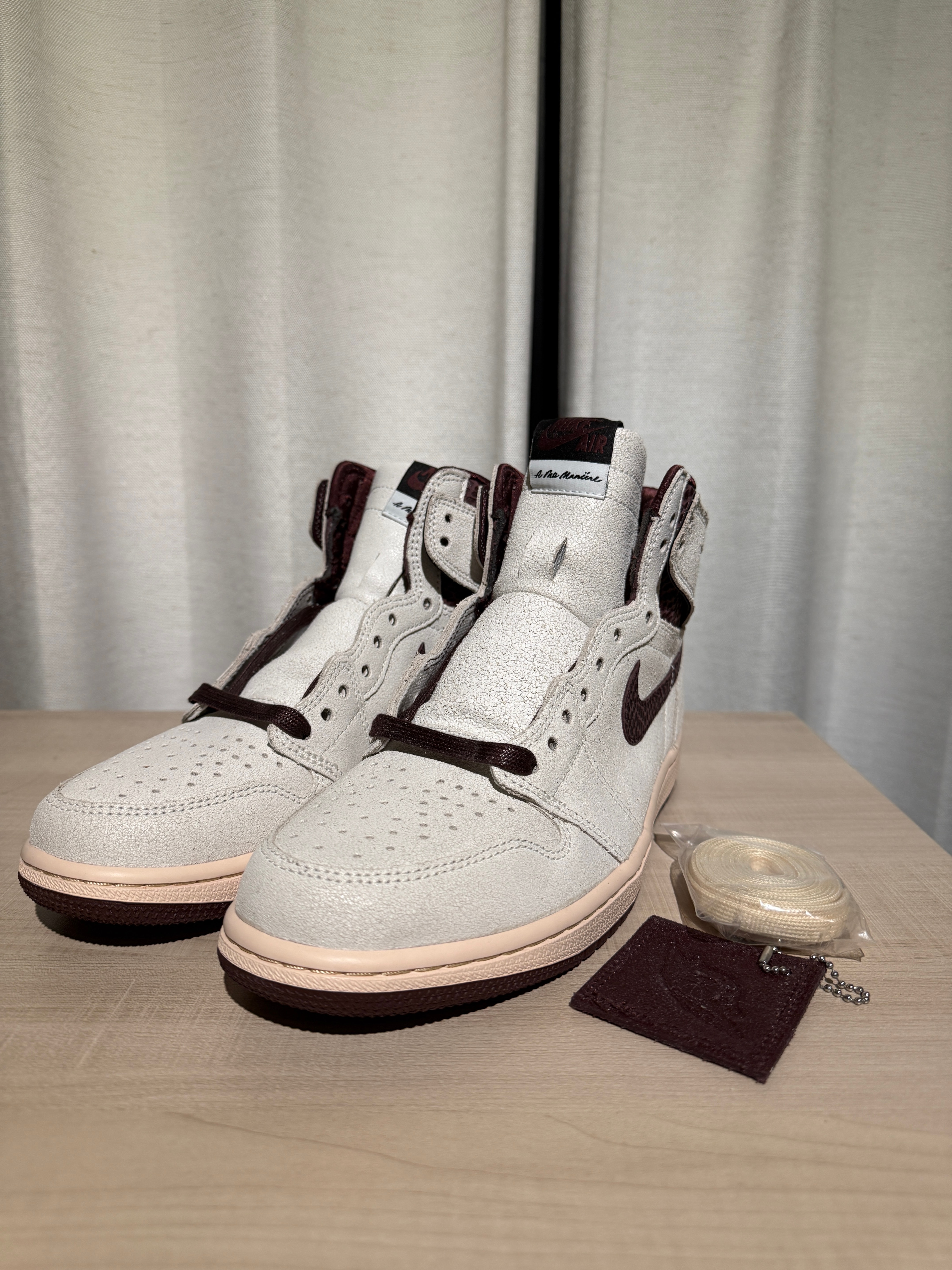 A Ma Maniere × Nike Air Jordan 1 Retro High OG "Sail and Burgundy"