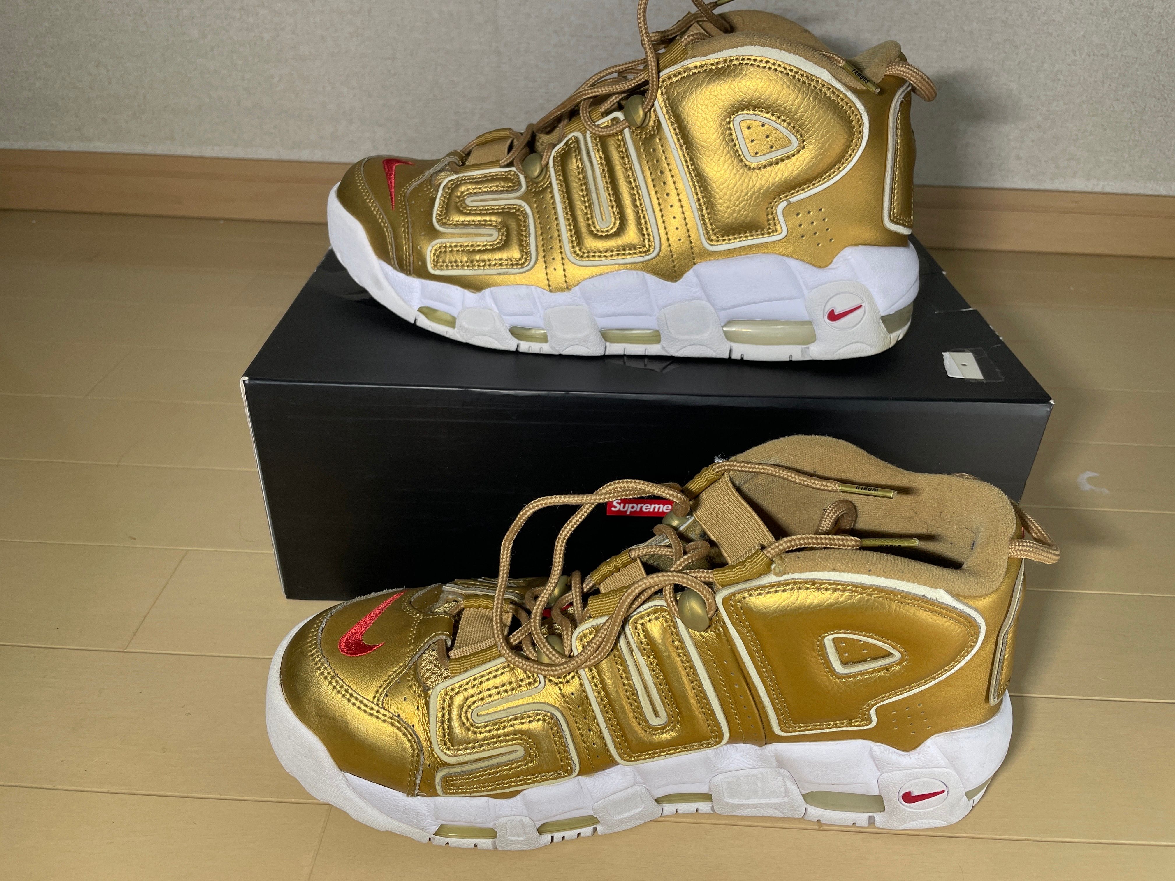 Supreme × Nike Air More Uptempo "Metallic Gold"