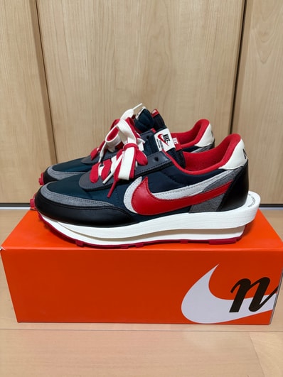 UNDERCOVER × sacai × Nike LD Waffle "Midnight Spruce/Pale Ivory-Dark Grey-University Red"