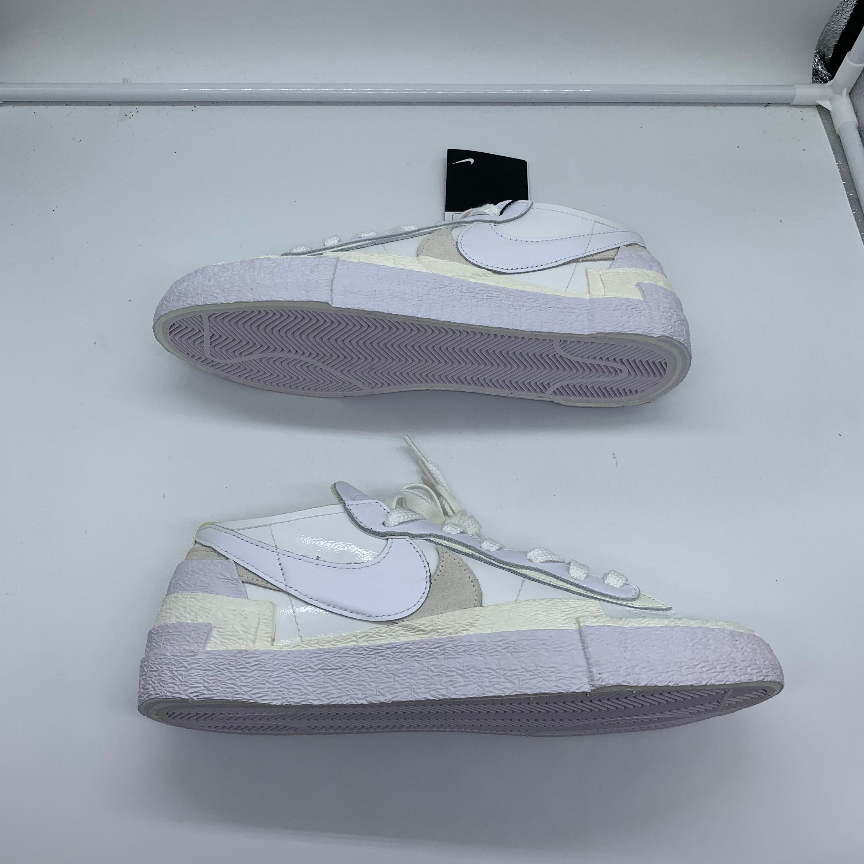sacai × Nike Blazer Low "White Patent Leather"