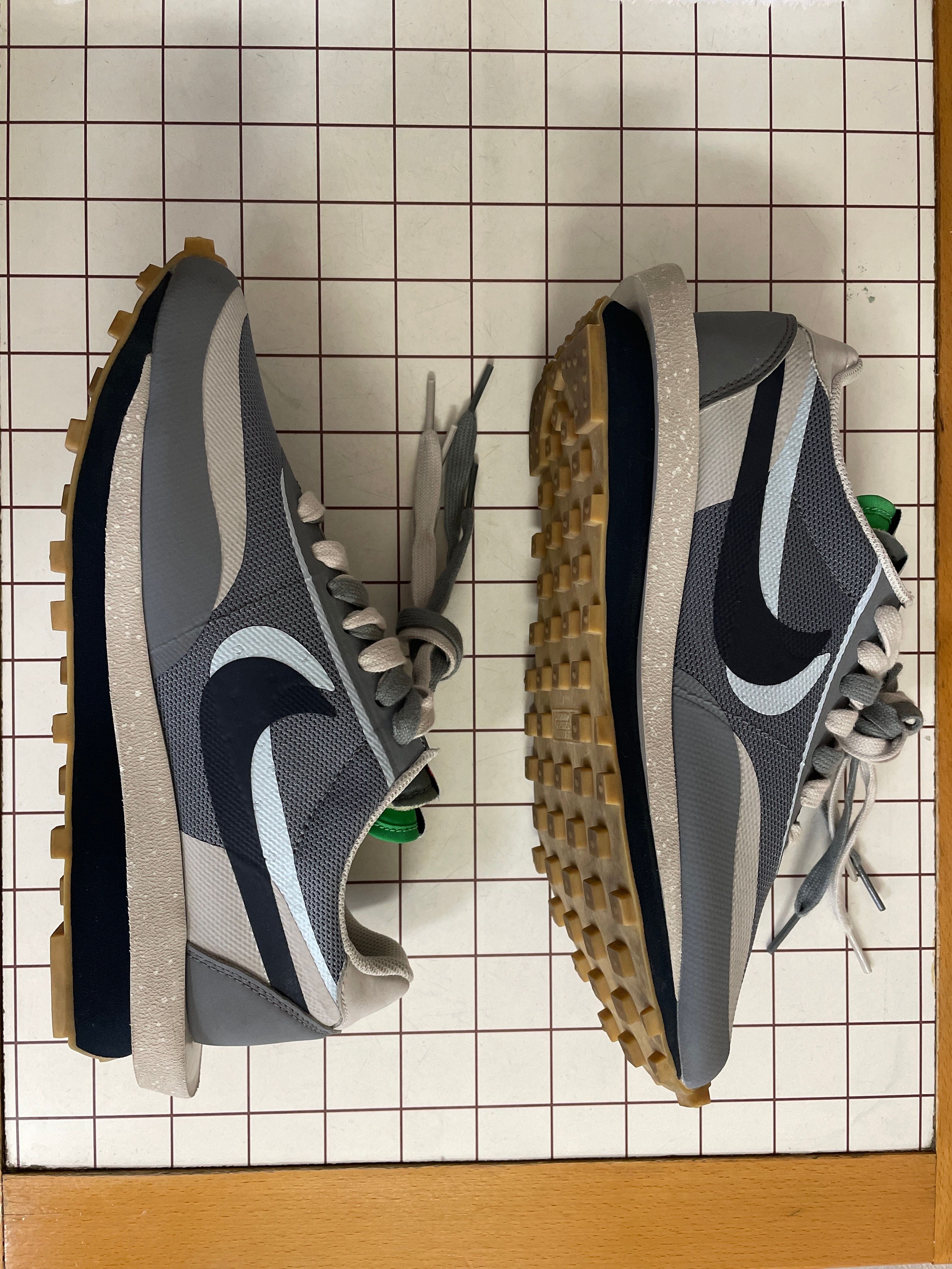 CLOT × Sacai × Nike LD Waffle "Grey Obsidian/Cool Grey"