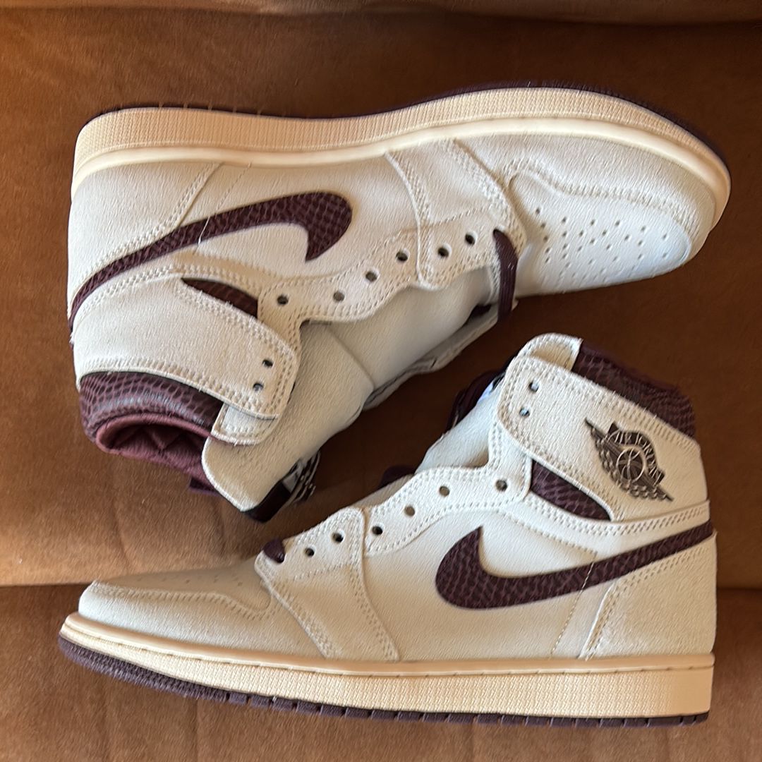A Ma Maniere × Nike Air Jordan 1 Retro High OG "Sail and Burgundy"