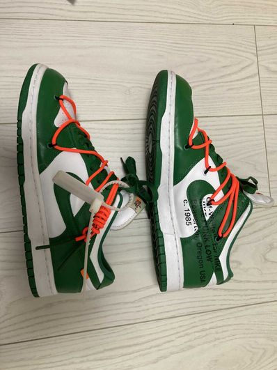 Off-White × Nike Dunk Low "White/Pine Green"