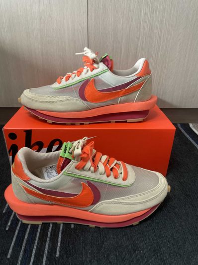 CLOT × Sacai × Nike LD Waffle "Orange Blaze"