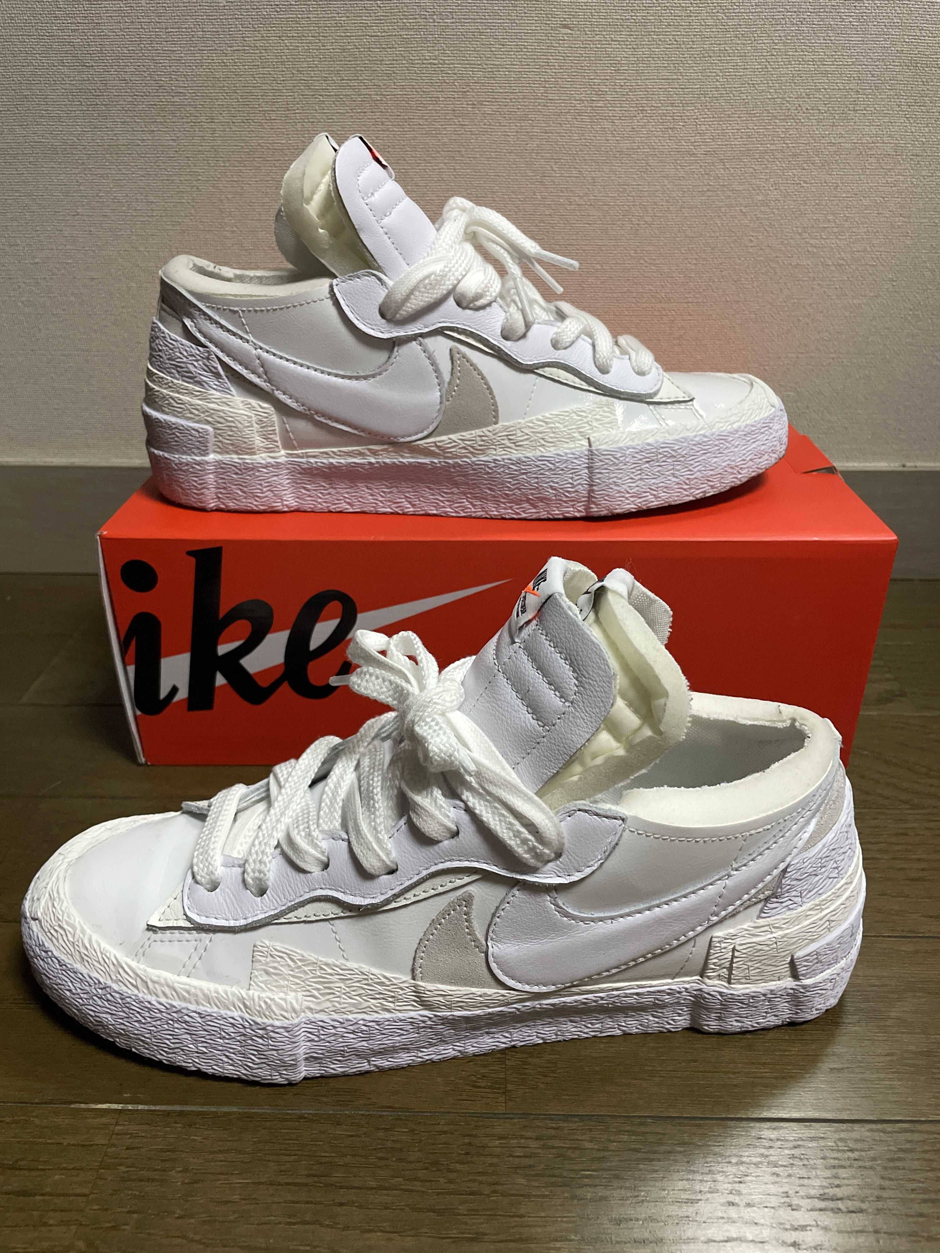 sacai × Nike Blazer Low "White Patent Leather"