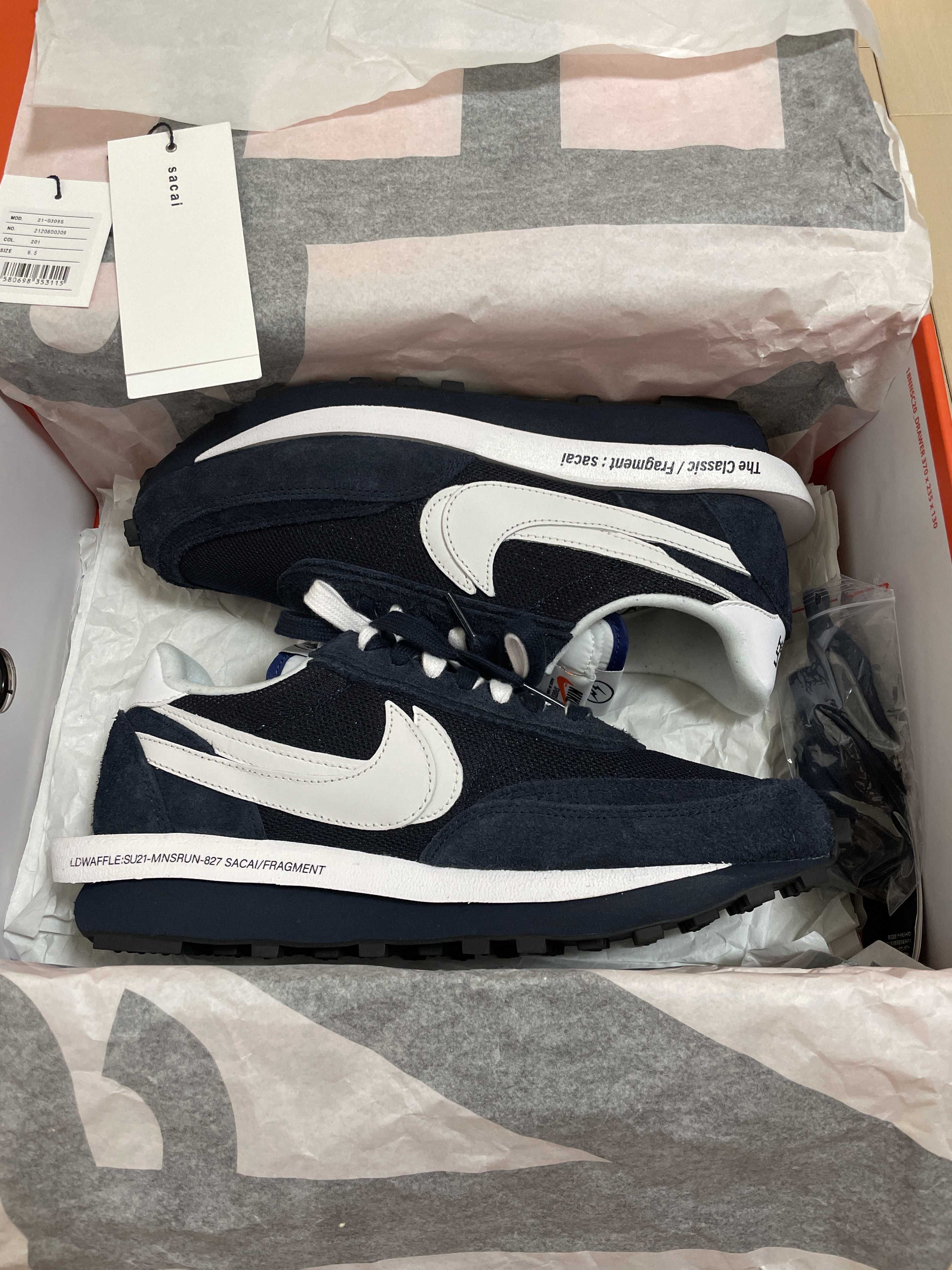 Fragment × sacai × Nike LD Waffle "Blackended Blue"