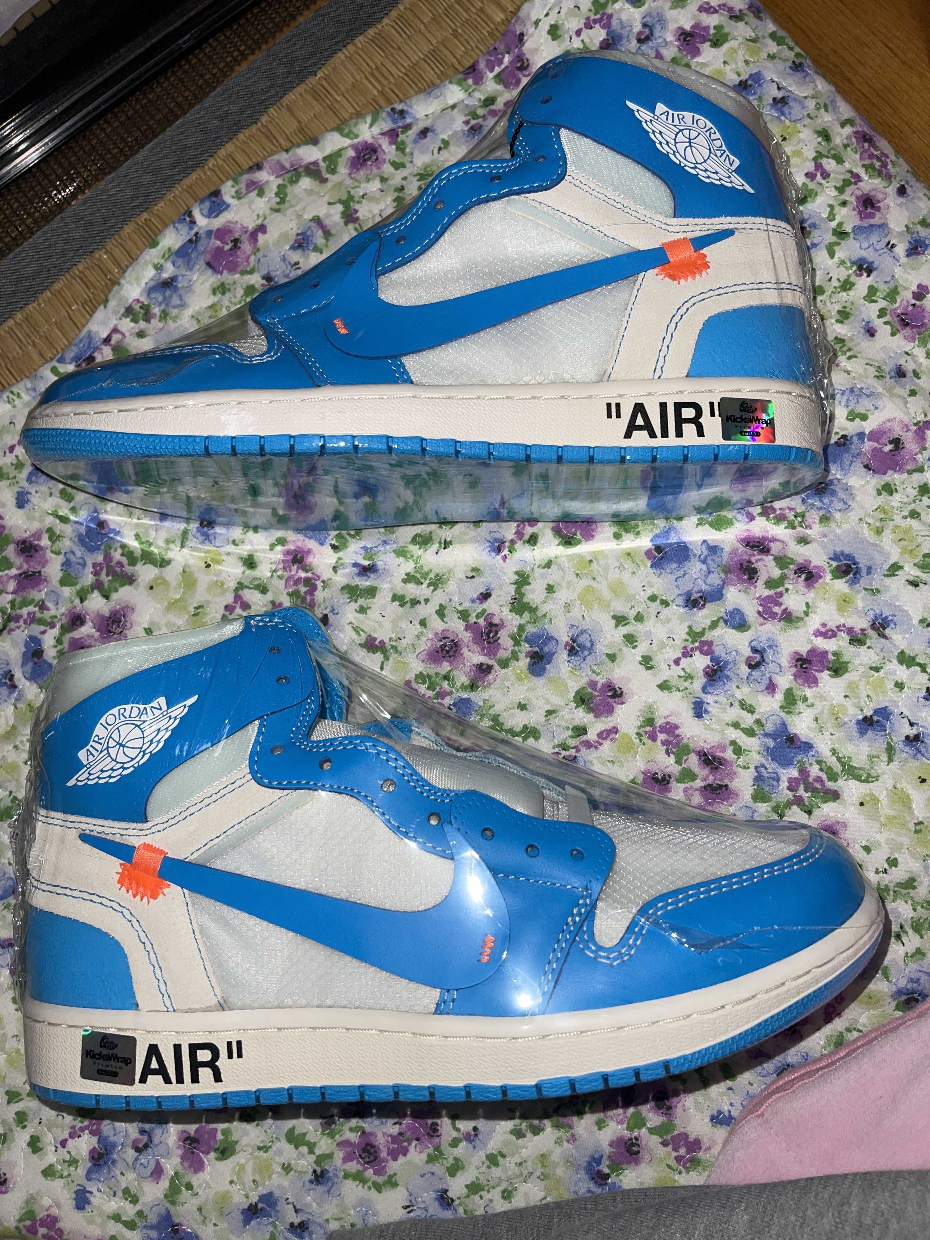 Off-White × Nike Air Jordan 1 High UNC "White/Dark Powder Blue"