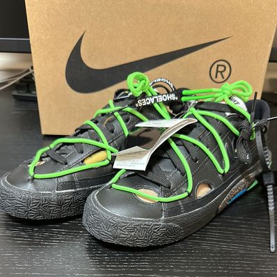 Off-White × Nike Blazer Low "Black and Electro Green"