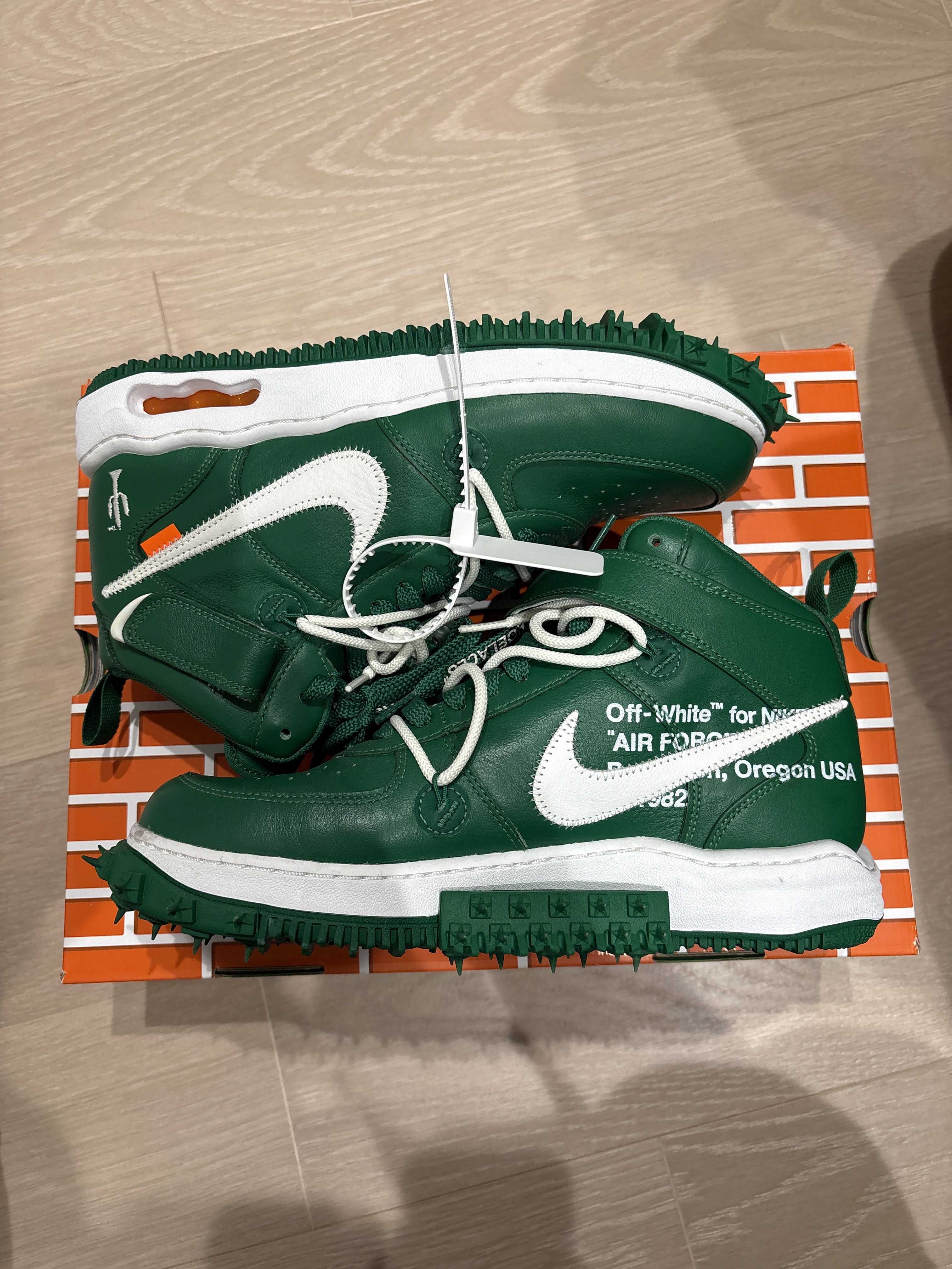 Off-White × Nike Air Force 1 Mid SP LTHR "Pine Green"
