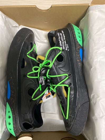 Off-White × Nike Blazer Low "Black and Electro Green"