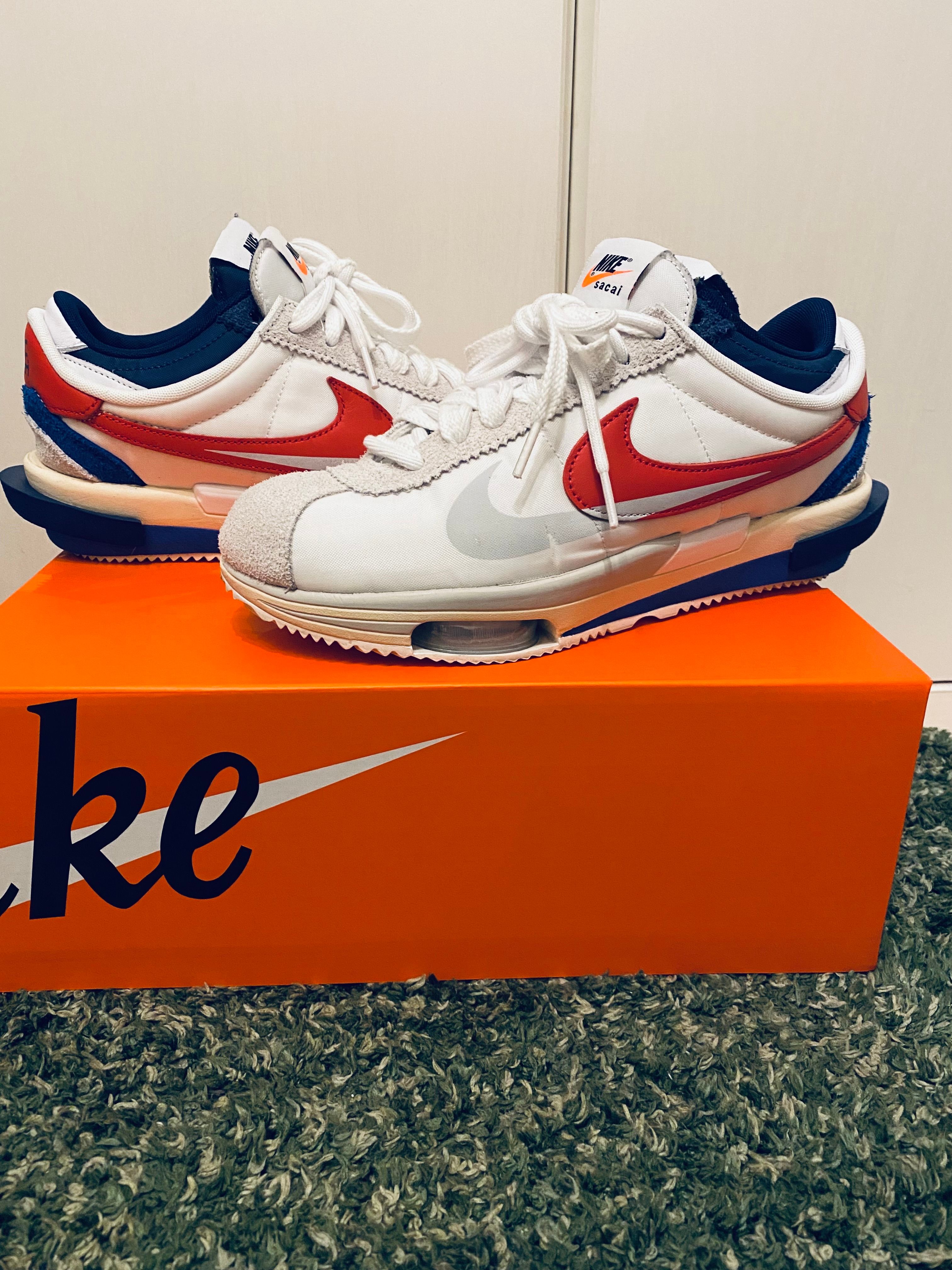 sacai × Nike Zoom Cortez "White and University Red"