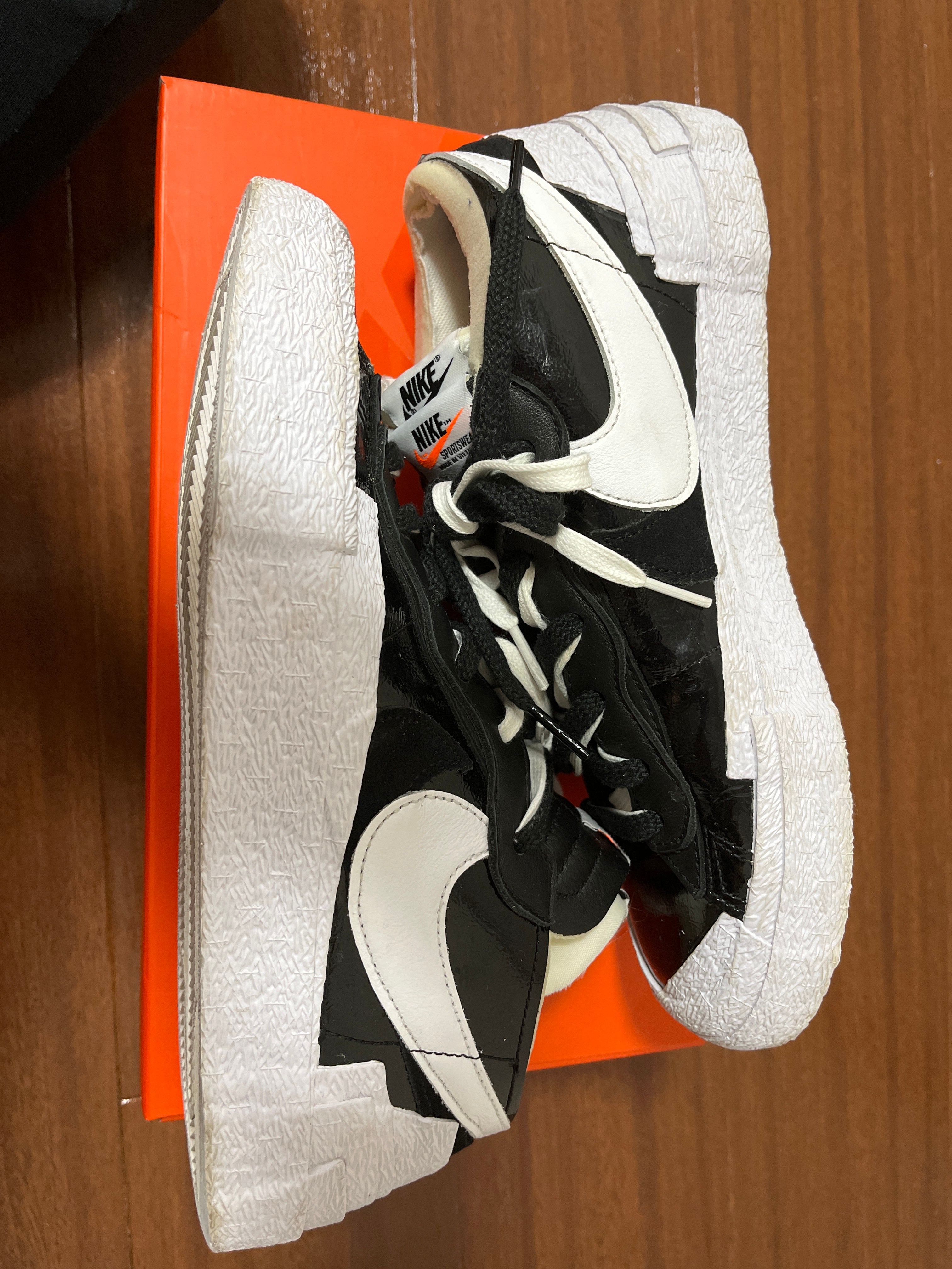 sacai × Nike Blazer Low "Black Patent Leather"