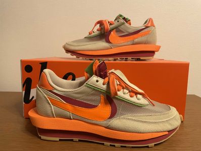 CLOT × Sacai × Nike LD Waffle "Orange Blaze"