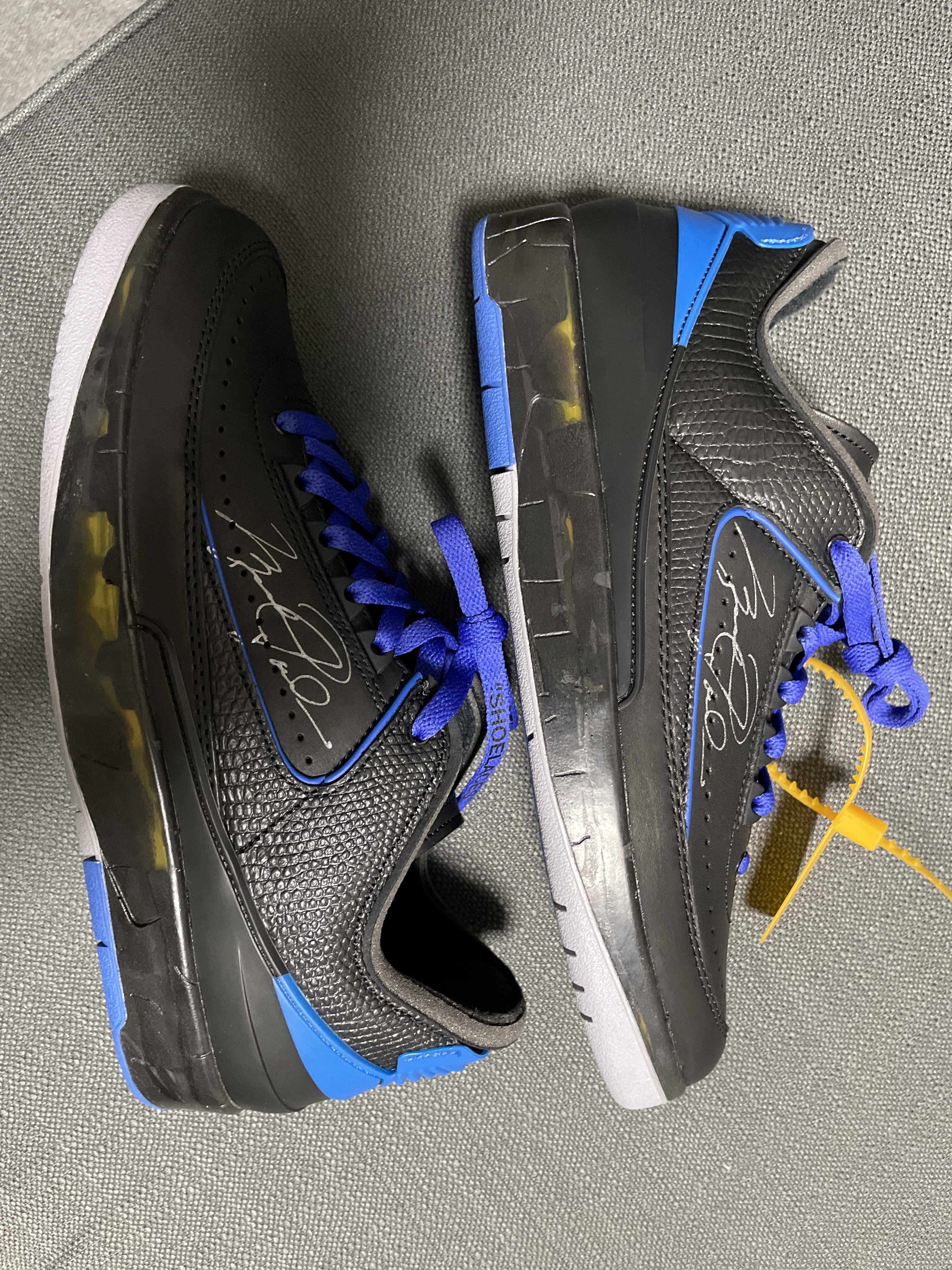 Off-White × Nike Air Jordan 2 Low "Black and Varsity Royal"