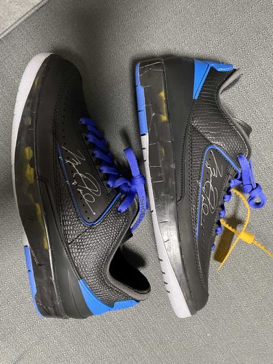 Off-White × Nike Air Jordan 2 Low "Black and Varsity Royal"