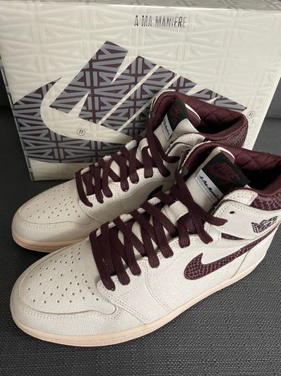 A Ma Maniere × Nike Air Jordan 1 Retro High OG "Sail and Burgundy"