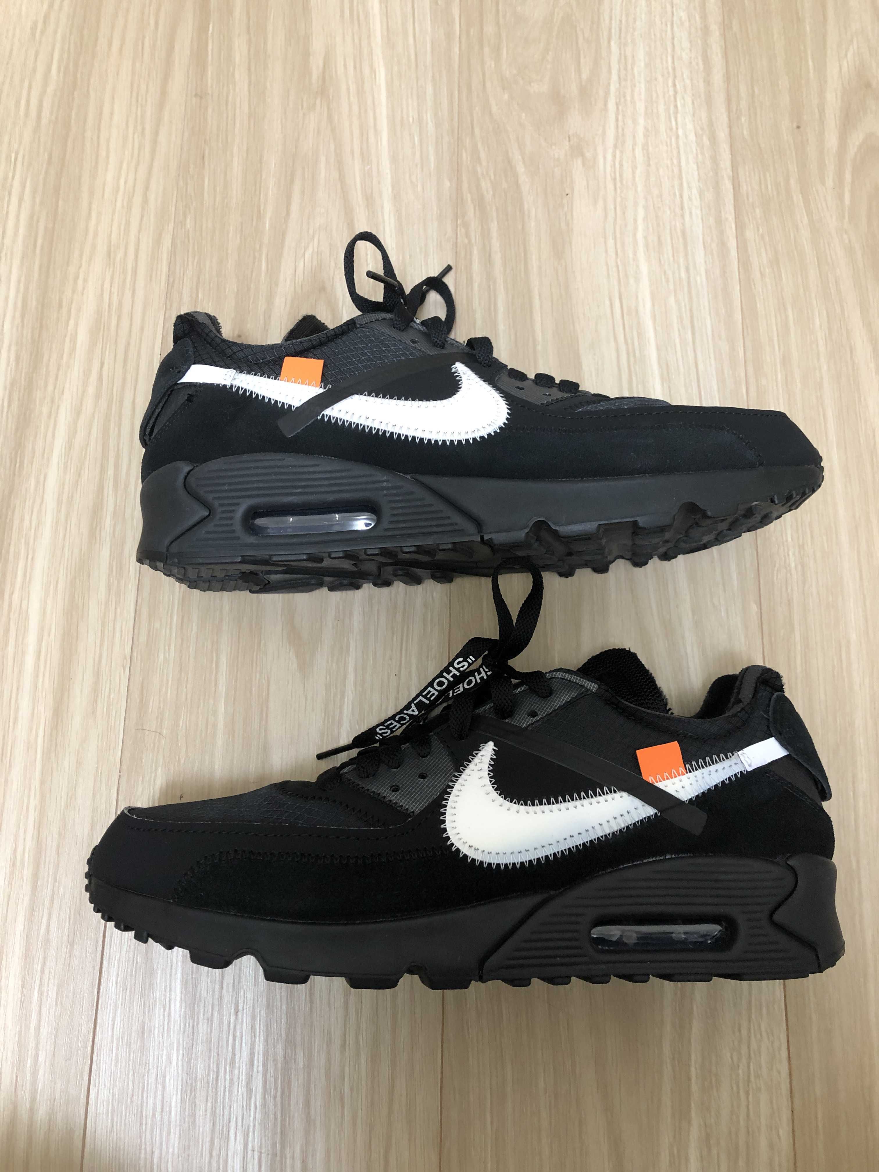 Off-White × Nike Air Max 90 "Black/Black-Cone-White"