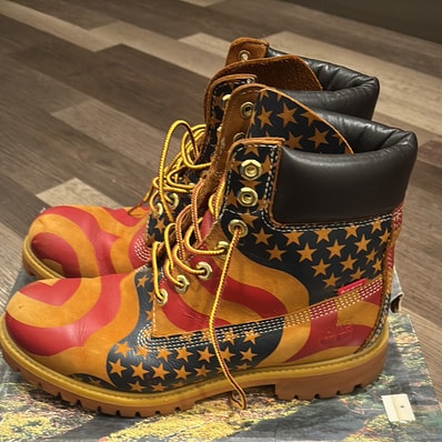 Supreme × Timberland 6 Boot "Stars & Stripes Wheat"