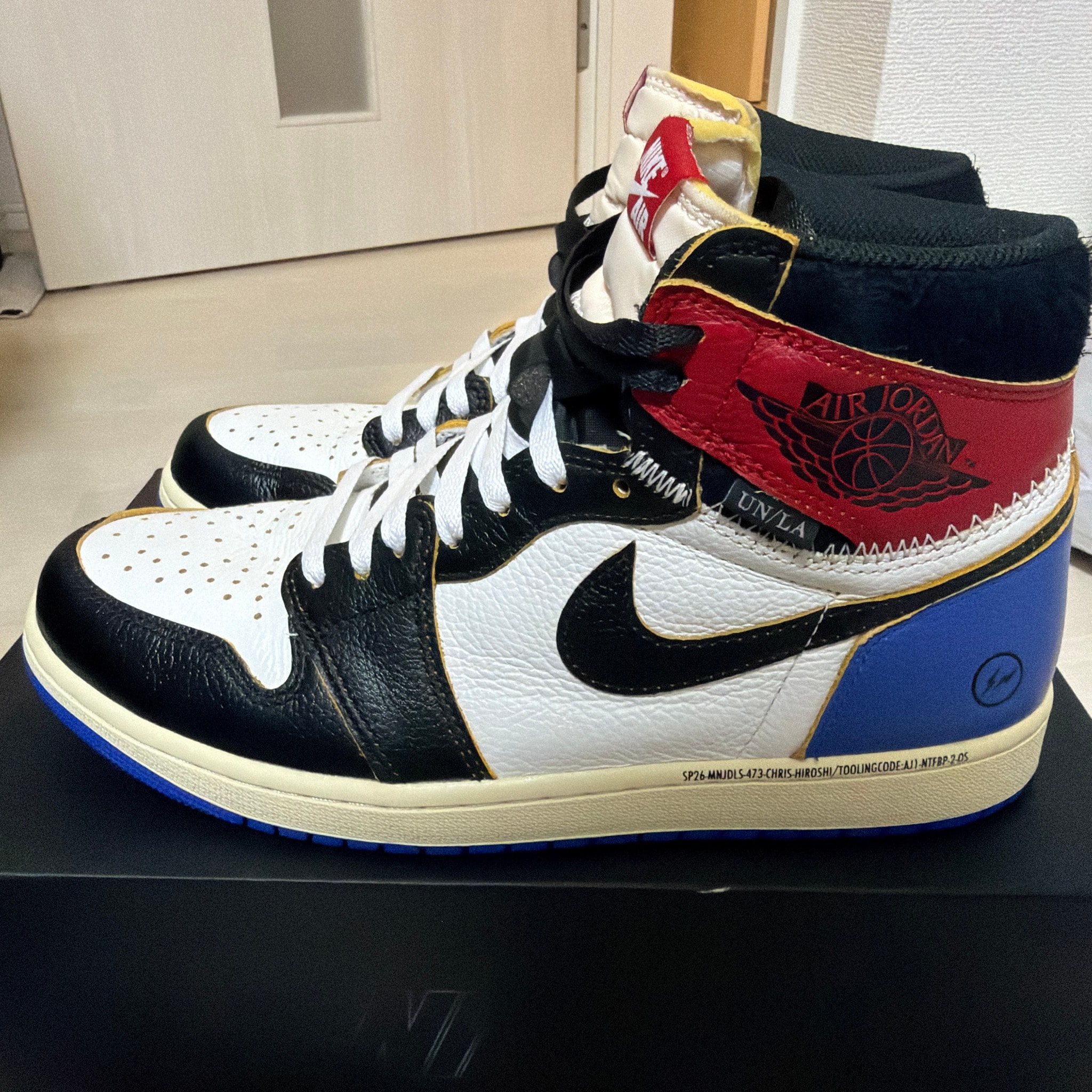fragment design × UNION × Nike Air Jordan 1 High OG "Black/Varsity Red"