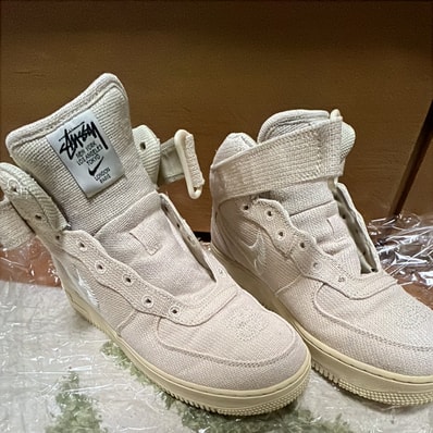 Stussy × Nike Air Force 1 Mid "Fossil Stone"