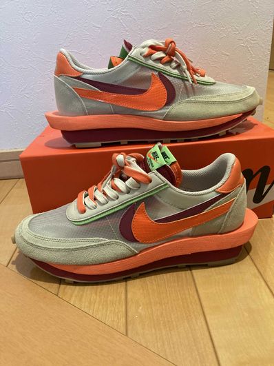 CLOT × Sacai × Nike LD Waffle "Orange Blaze"