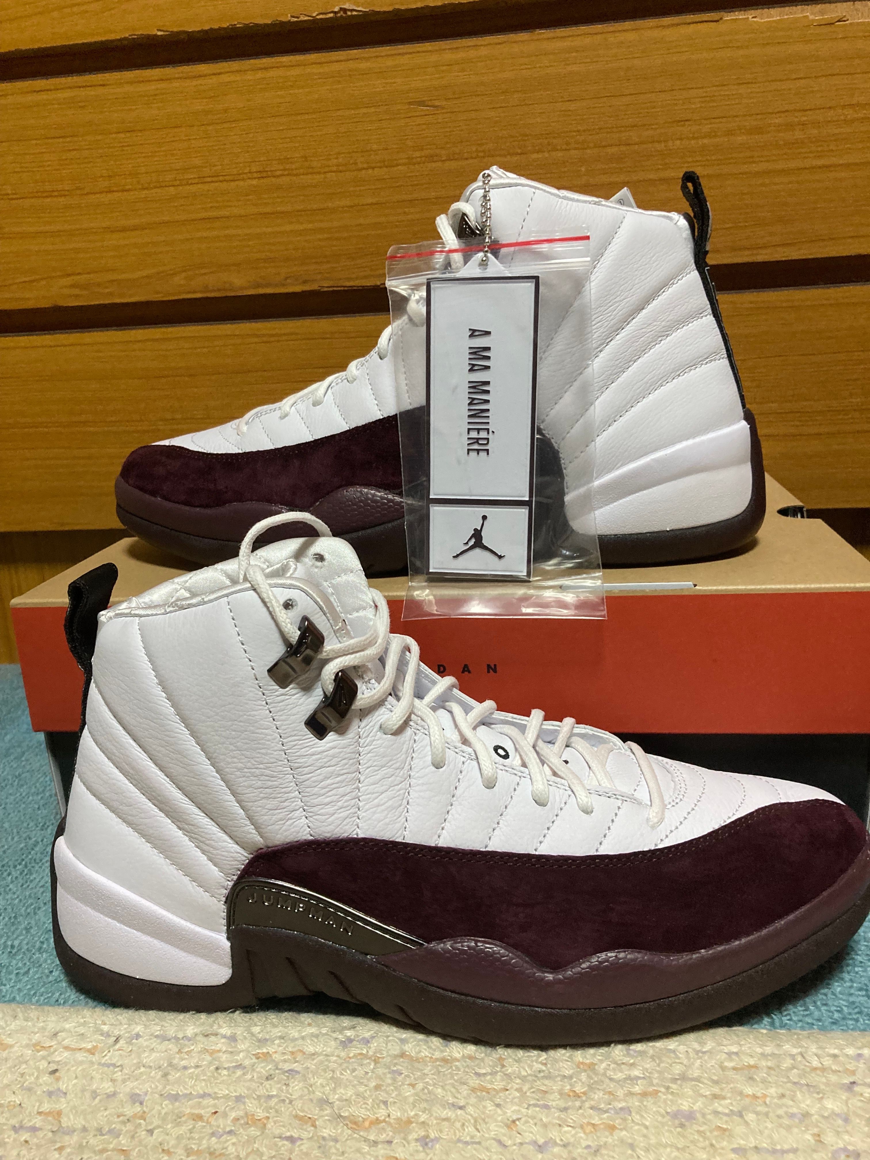A Ma Maniere × Nike Women's Air Jordan 12 "White and Burgundy Crush"