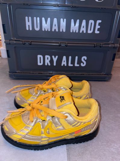 Off-White × Nike TD Air Rubber Dunk "University Gold"