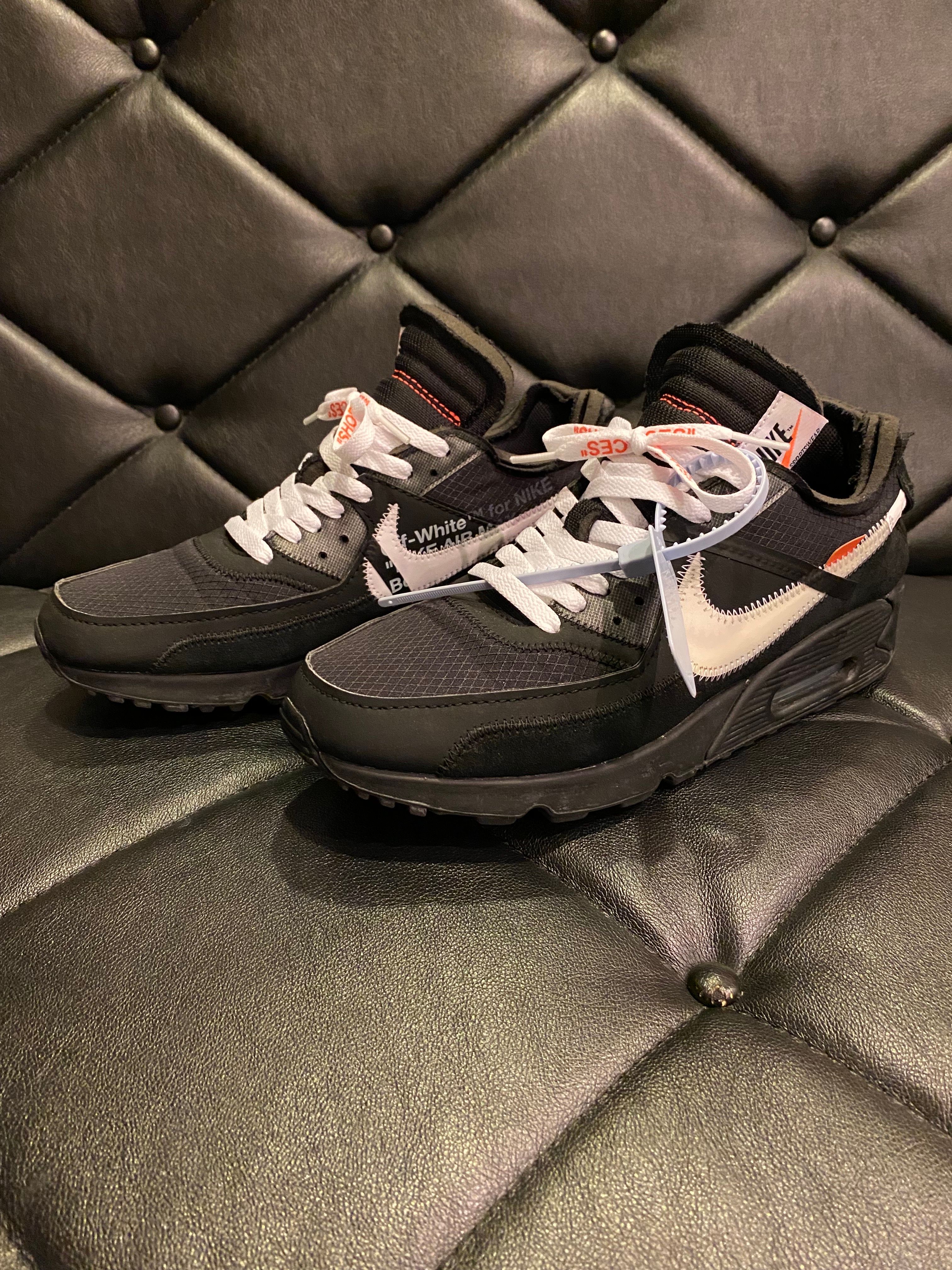 Off-White × Nike Air Max 90 "Black/Black-Cone-White"