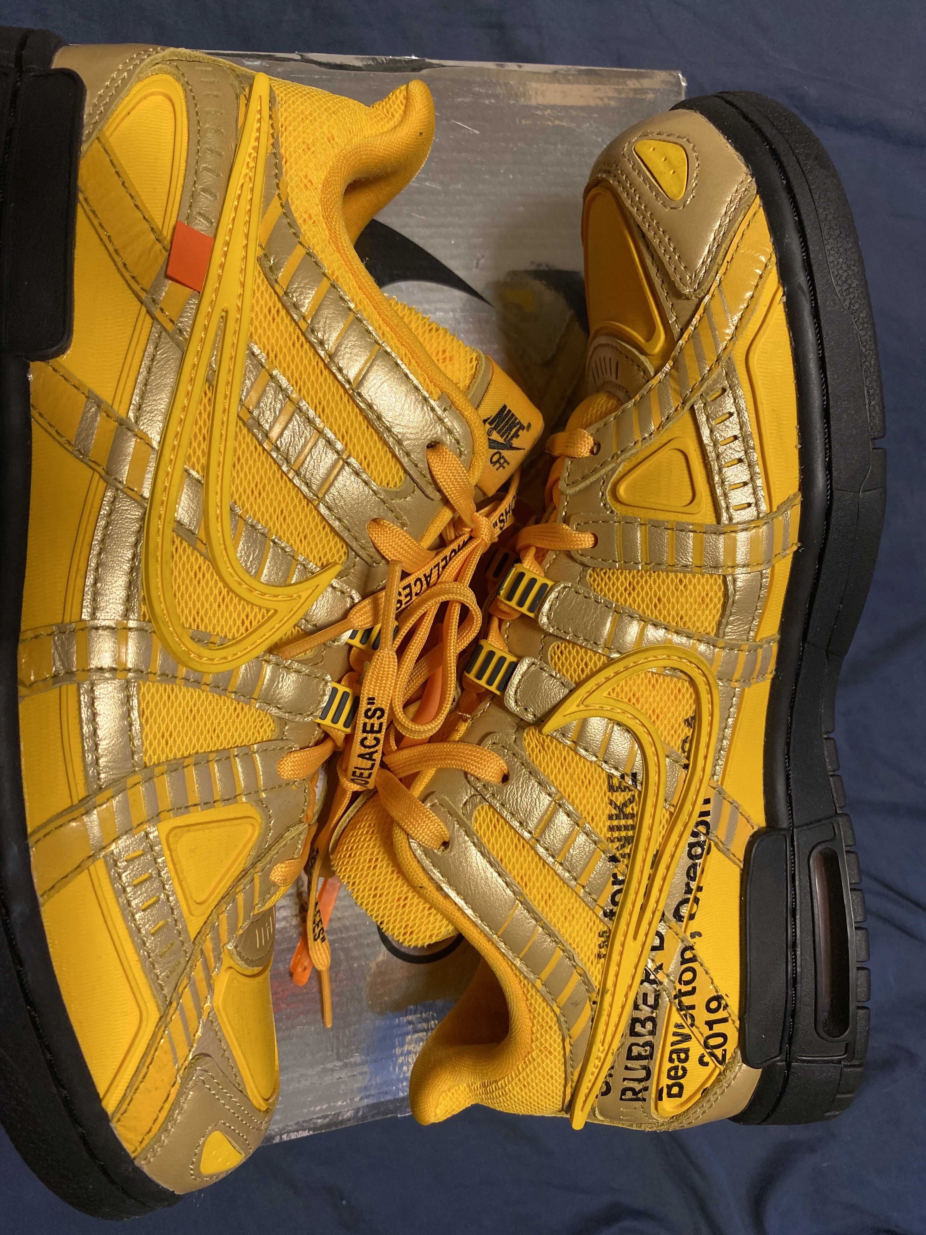 Off-White × Nike Air Rubber Dunk "University Gold" 