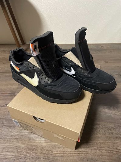Off-White × Nike Air Max 90 "Black/Black-Cone-White"