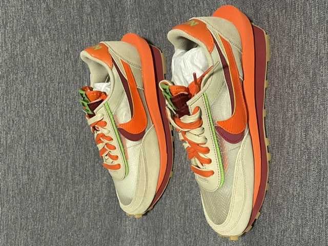 CLOT × Sacai × Nike LD Waffle "Orange Blaze"