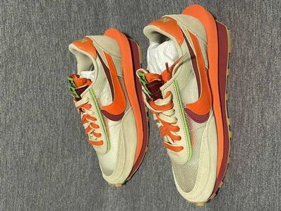 CLOT × Sacai × Nike LD Waffle "Orange Blaze"