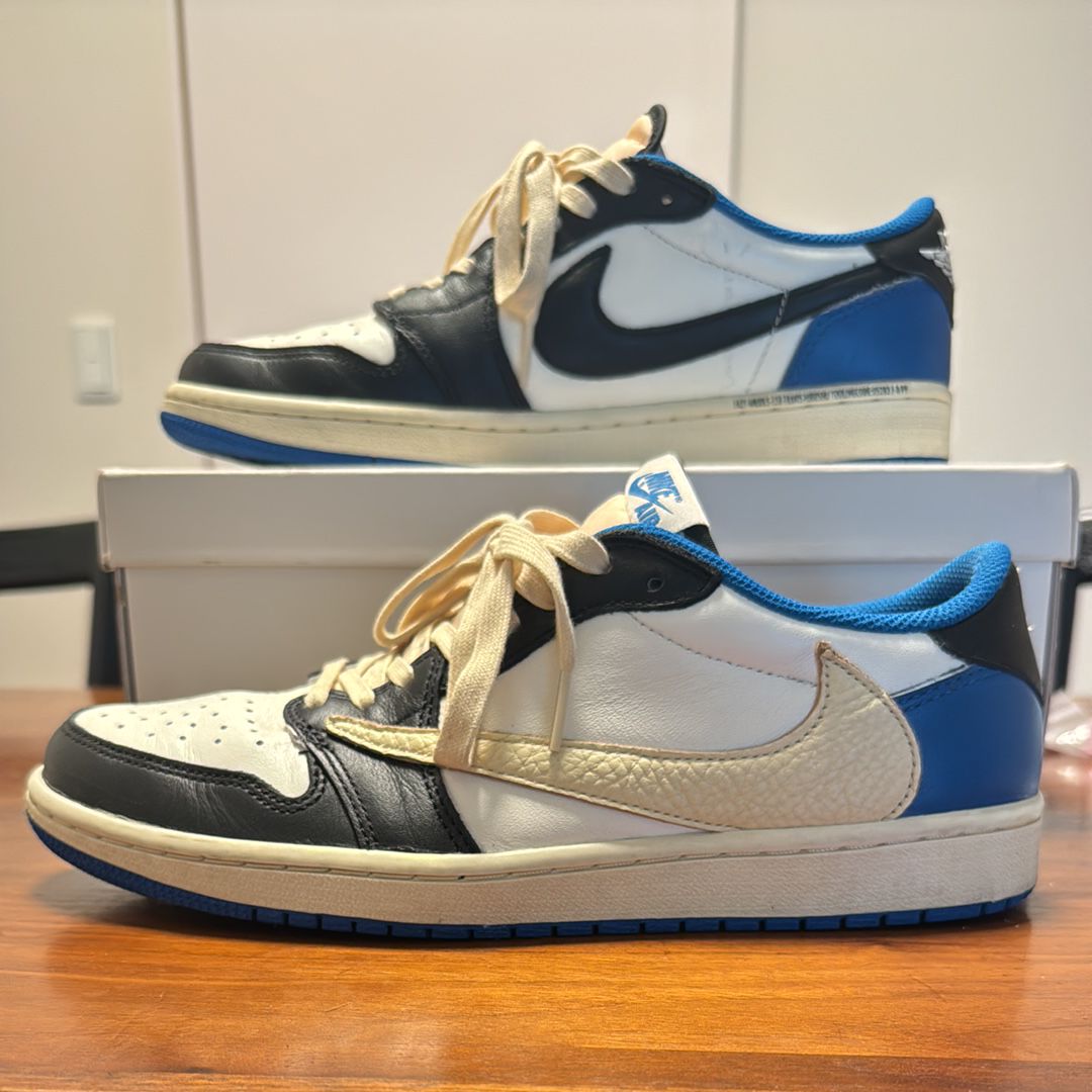 Travis Scott × fragment design × Nike Air Jordan 1 Low OG SP "Military Blue"