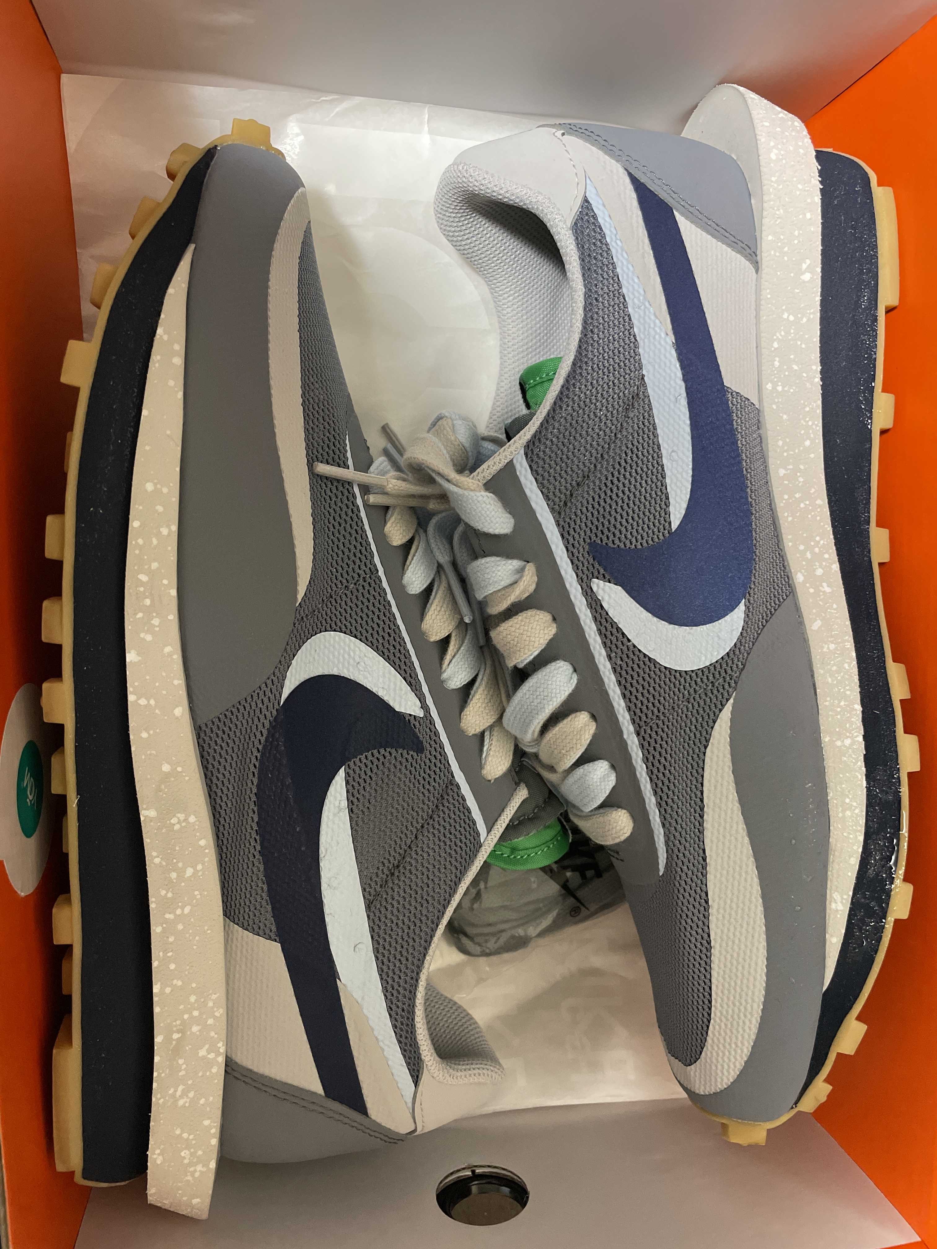 CLOT × Sacai × Nike LD Waffle "Grey Obsidian/Cool Grey"