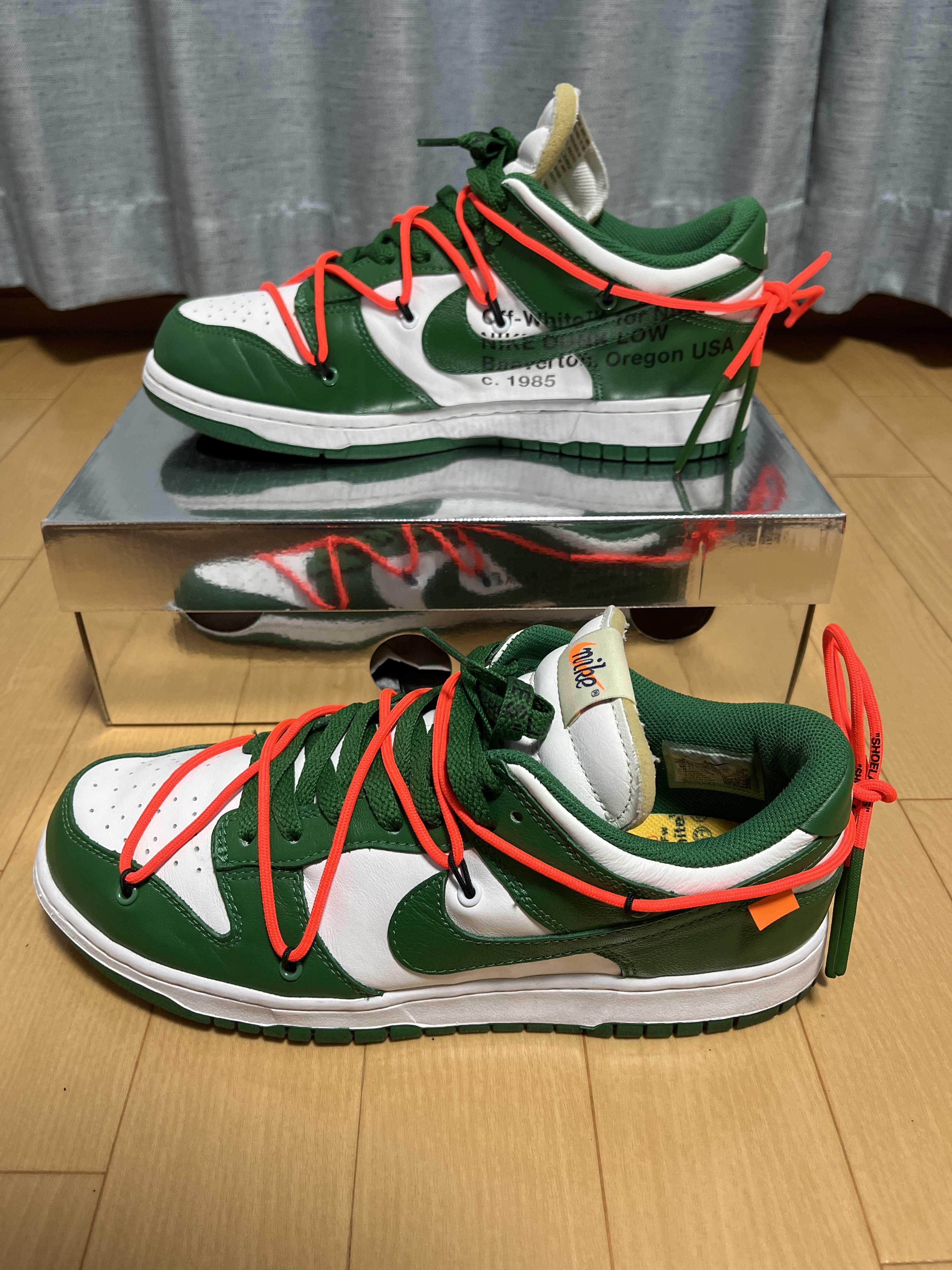 Off-White × Nike Dunk Low "White/Pine Green"