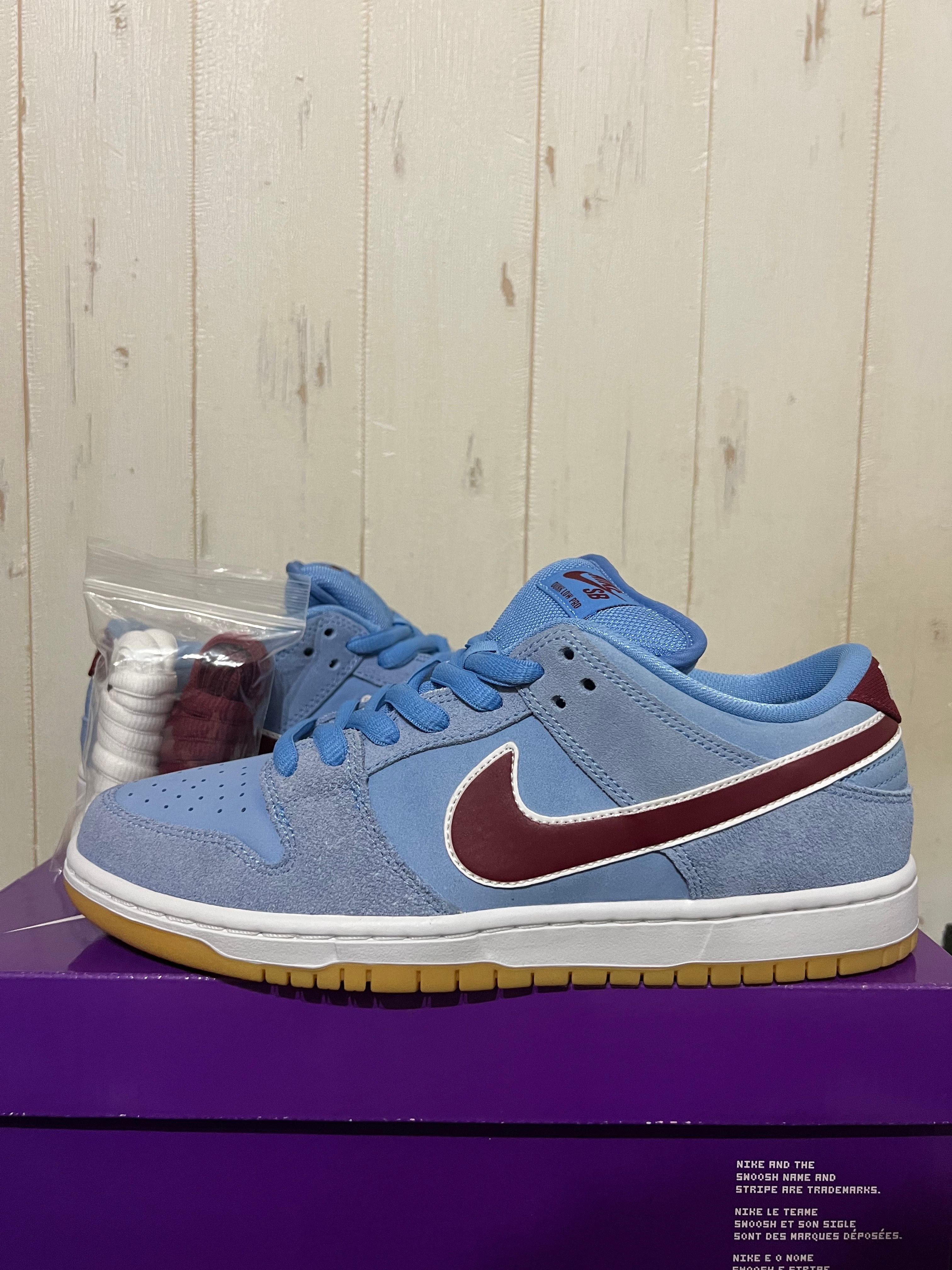 Nike SB Dunk Low Pro "Philadelphia Phillies/Valor Blue and Team Maroon"