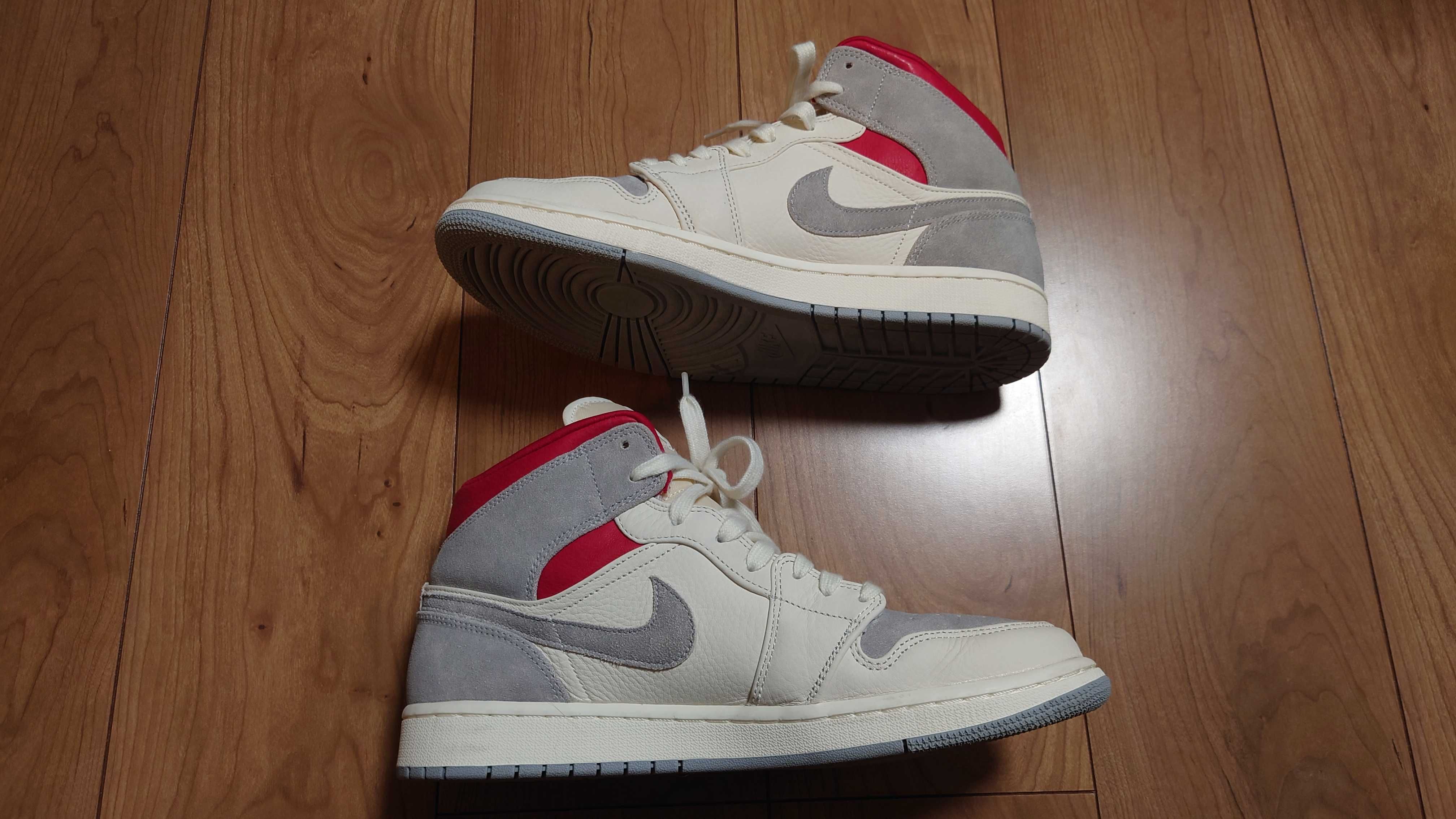 SNS×NIKE AIR JORDAN 1 MID "GREY/RED"