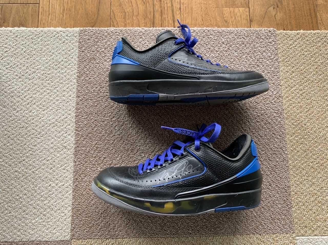Off-White × Nike Air Jordan 2 Low "Black and Varsity Royal"