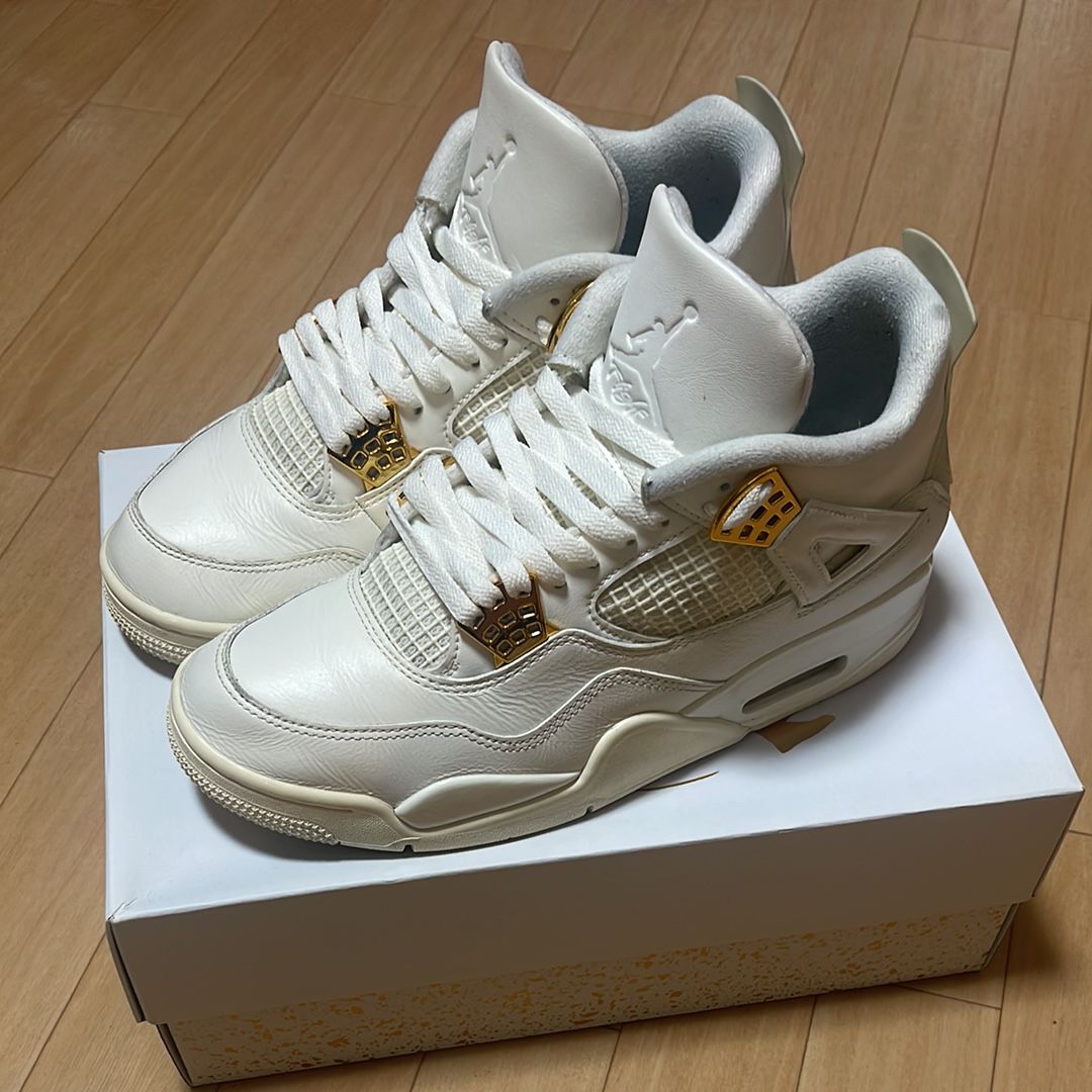 Nike Women's Air Jordan 4 Retro "White & Gold"