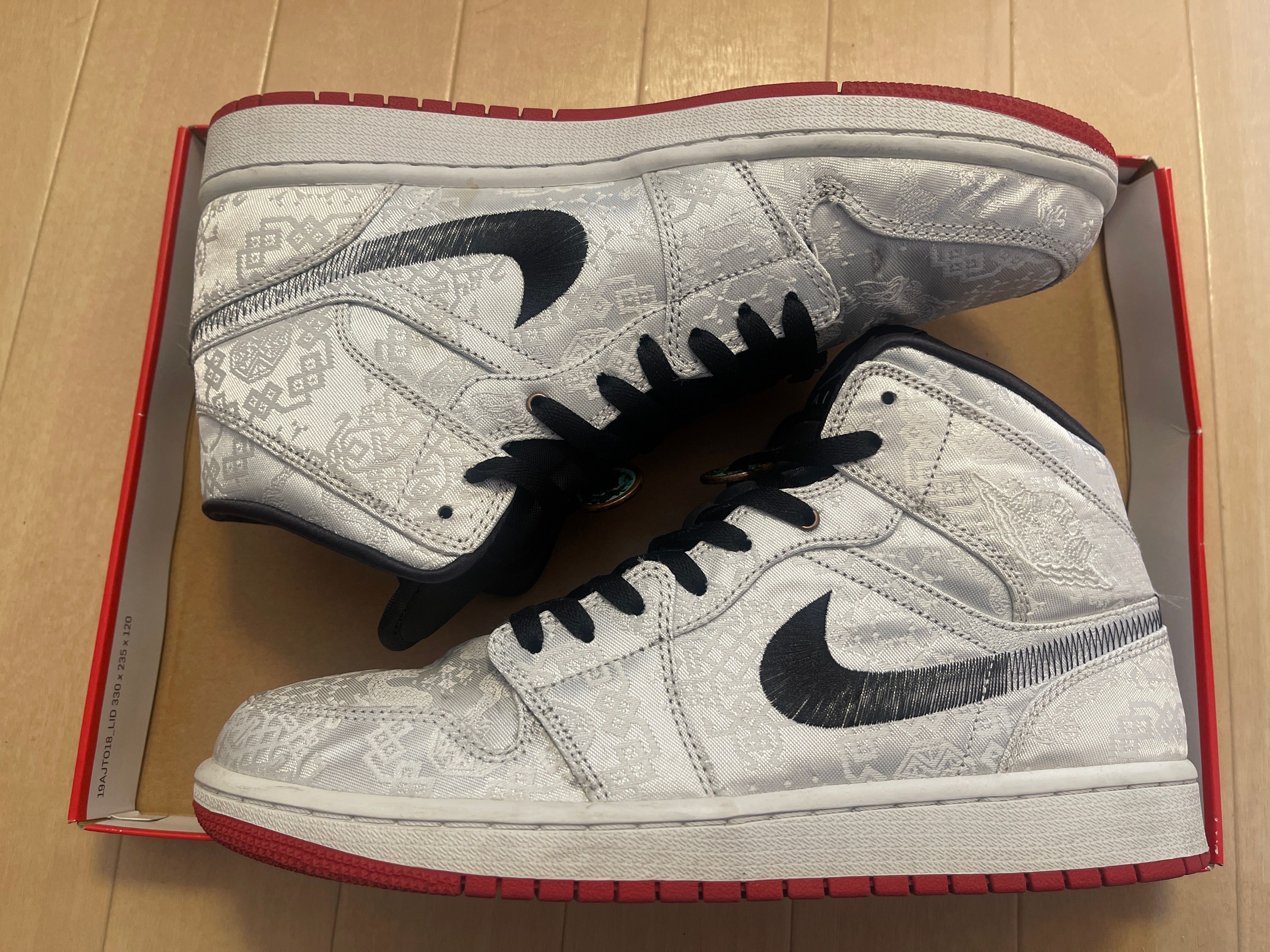 CLOT × Nike Air Jordan 1 Mid SE Fearless "White/Black/Red"