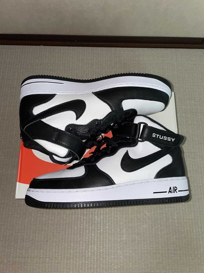 Stussy × Nike Air Force 1 Mid "Black and Light Bone"
