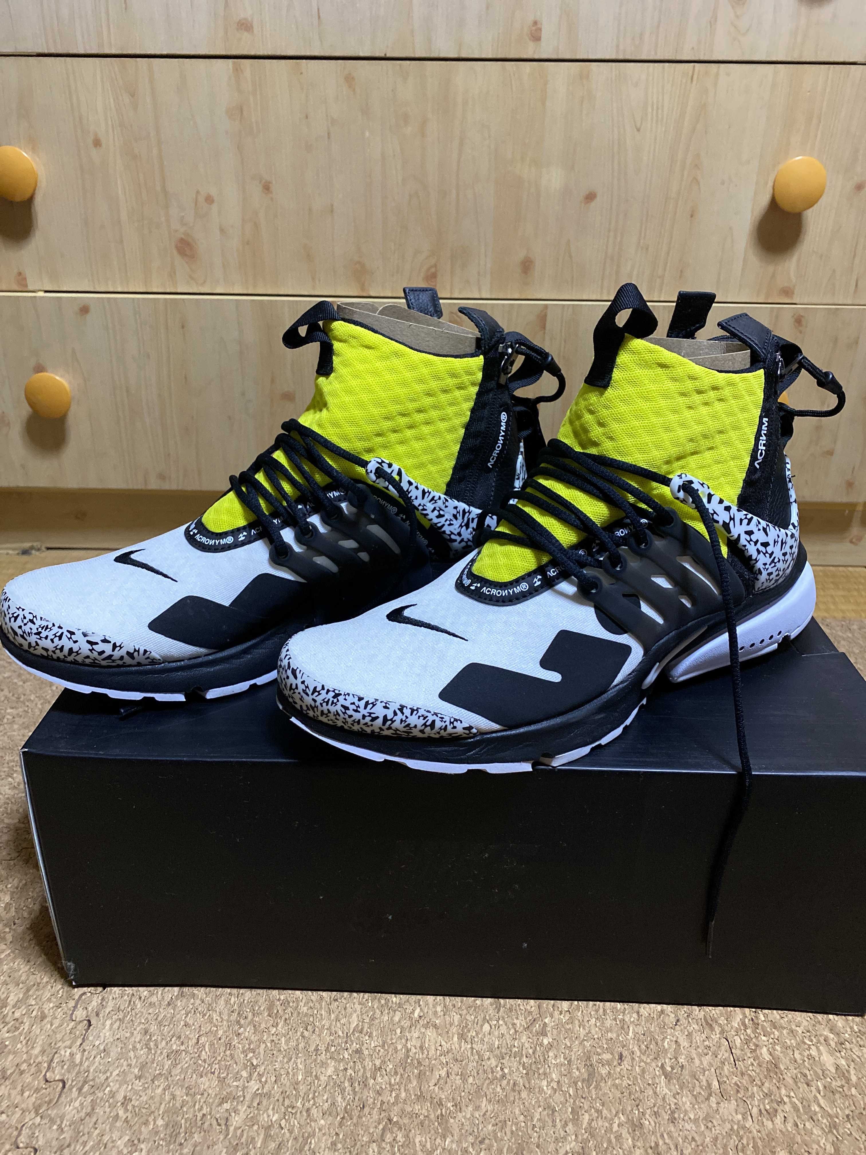 ACRONYM × Nike Air Presto Mid "White/Black/Dynamic Yellow"